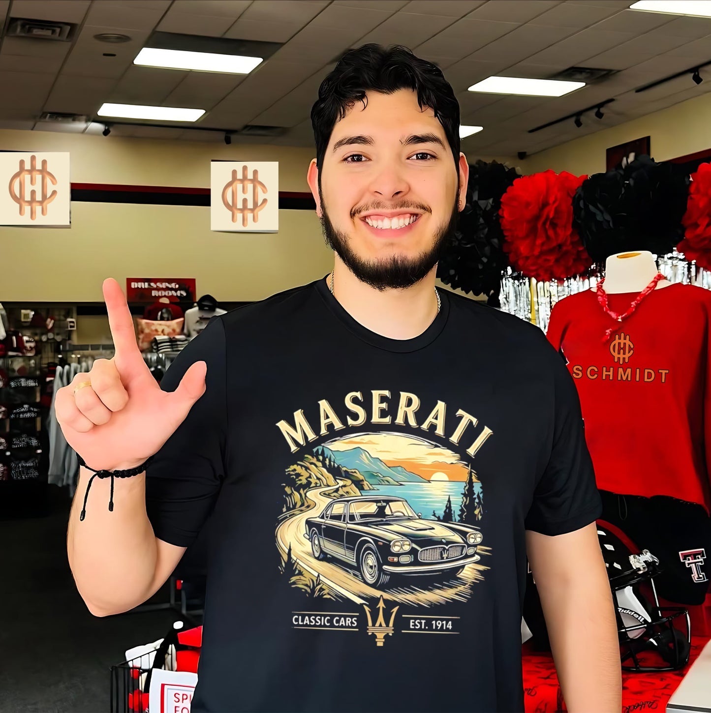 Maserati classic cars est 1914 graphic car shirt