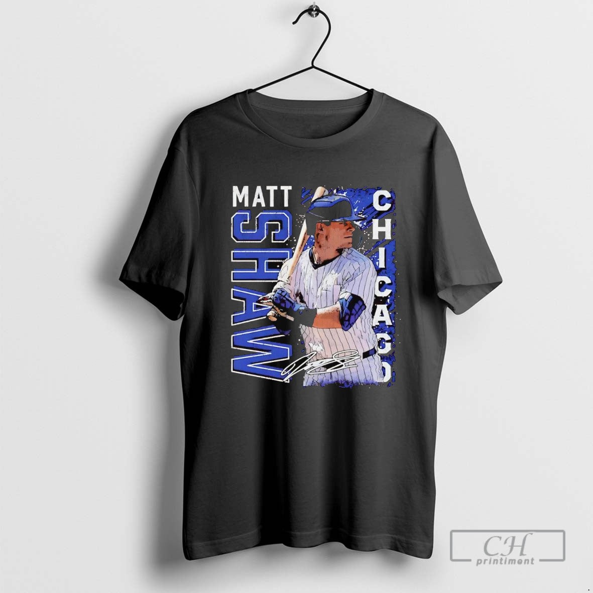 Matt Shaw Batting Signature Chicago Cubs Shirt Sweater