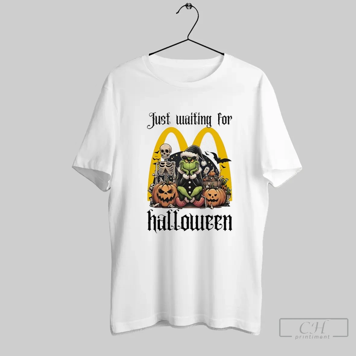 Mcdonalds Grinch Just Waiting For Halloween Goth Graphic T Shirt