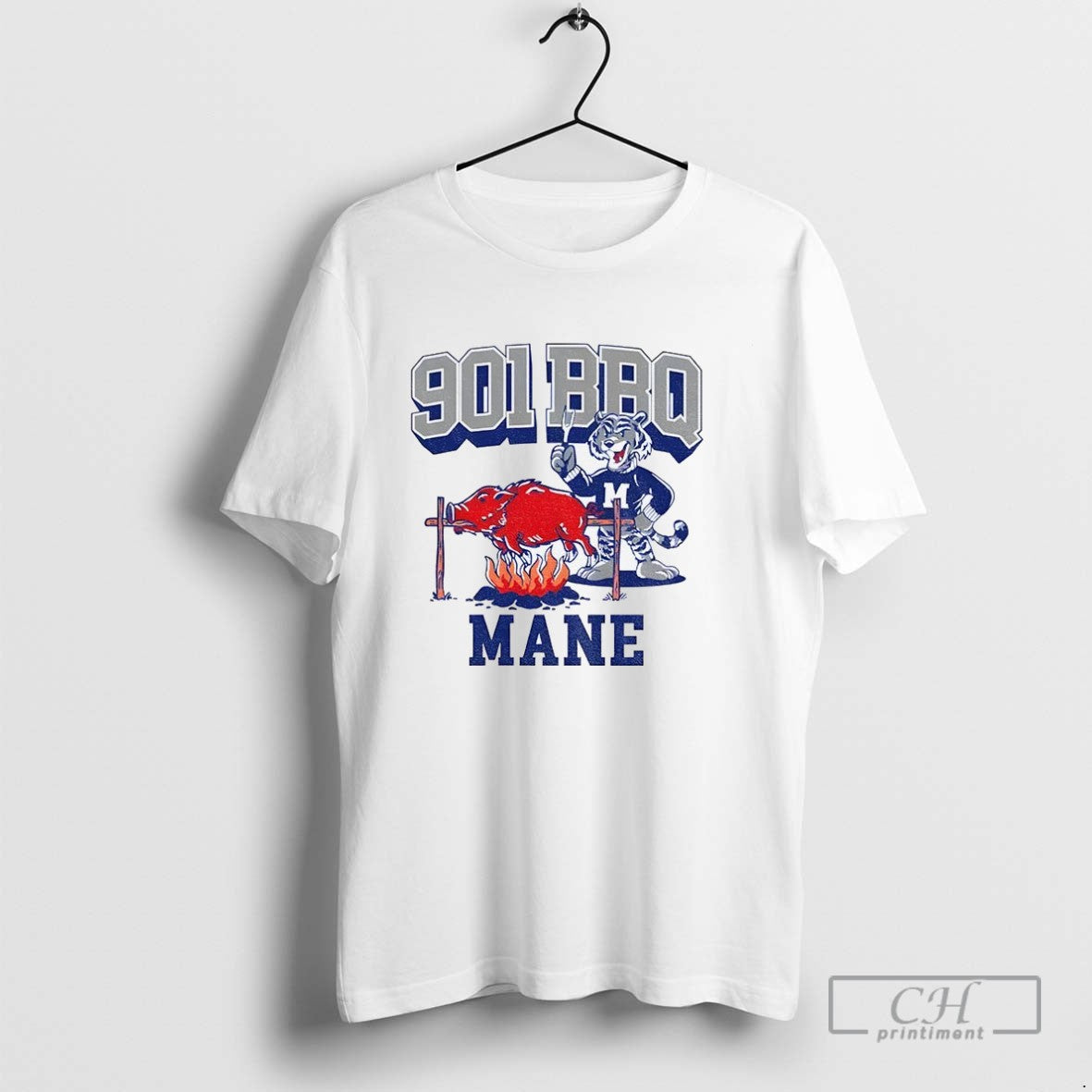 Memphis Tigers Beat Arkansas Razorbacks 901 Bbq Mane Mascot