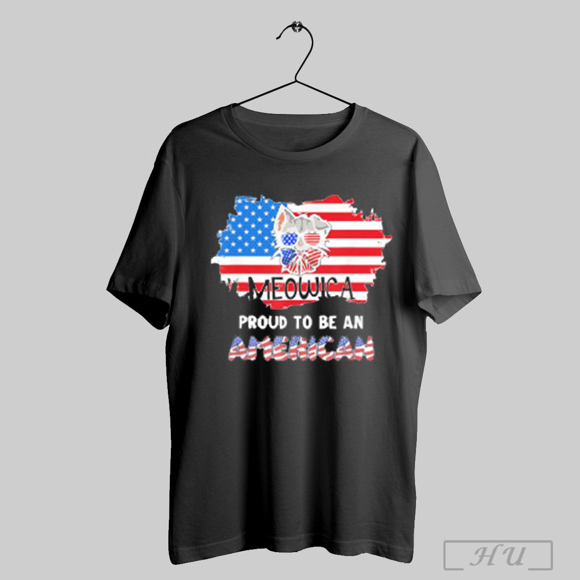 Meowica Proud To Be An American 4th Of July Merica Usa Flag T Shirt
