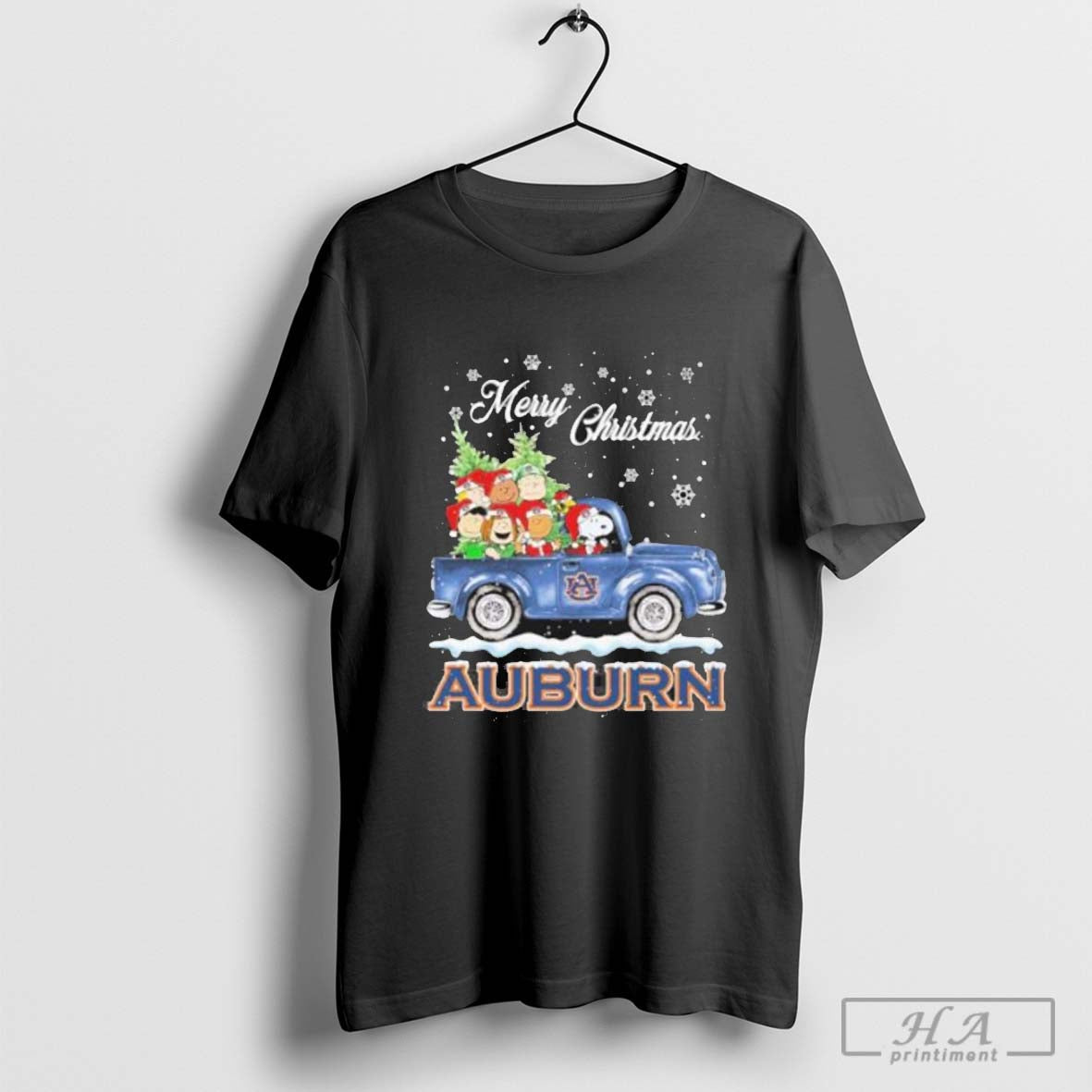 Merry Christmas Peanuts Characters X Auburn Tigers Driving Car