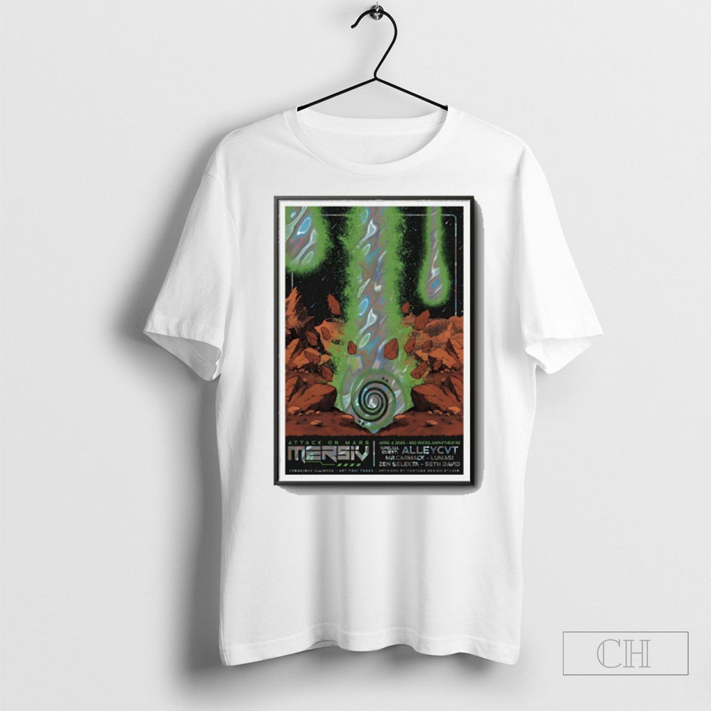 Mersiv Attack On Mars April 4 2025 Red Rocks Morrison Co Event Tee Shirt