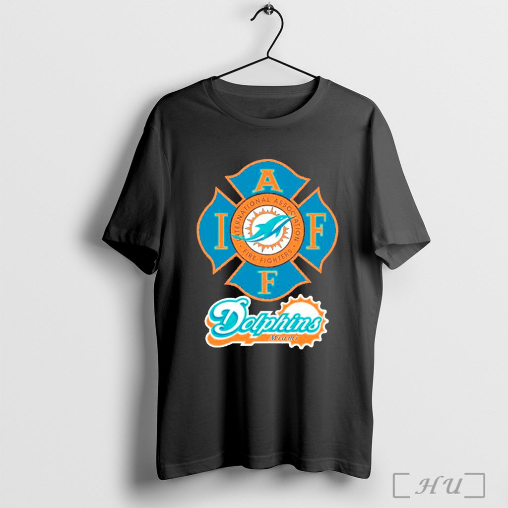 Miami Dolphins International Association Fire Fighters Logo 2025 T Shirt