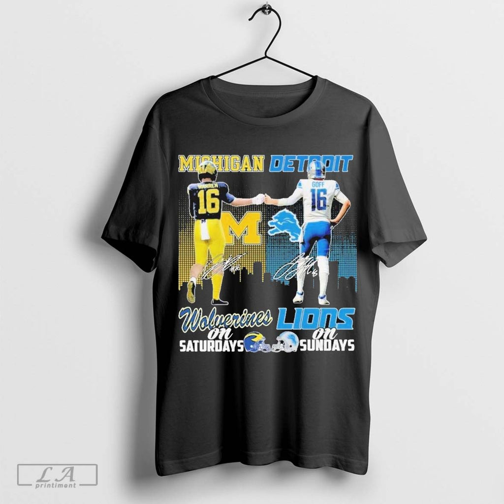 Michigan Wolverines On Saturday And Detroit Lions On Sundays Signature Unisex