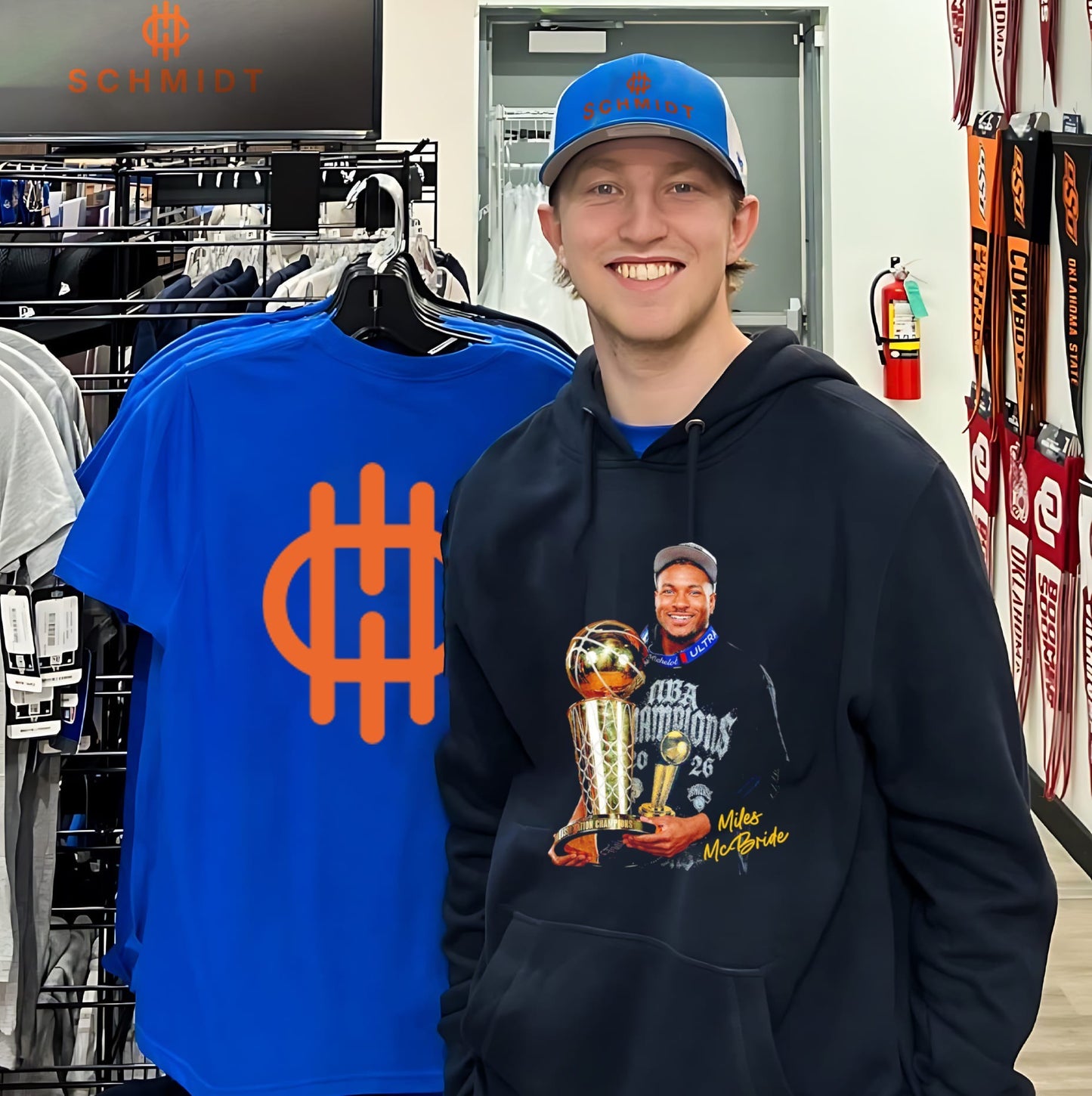 Miles Mcbride New York Knicks World Champions 2025-2026 trophy signature shirt