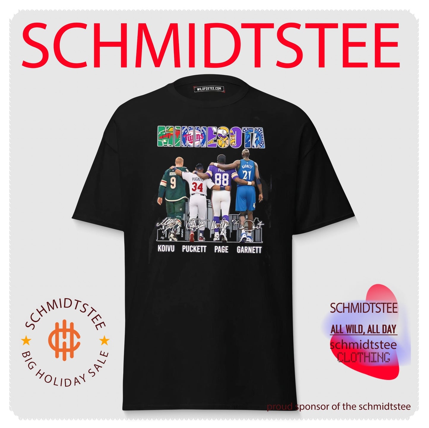 Minnesota Sports Koivu Puckett Page Garnett skyline signature shirt