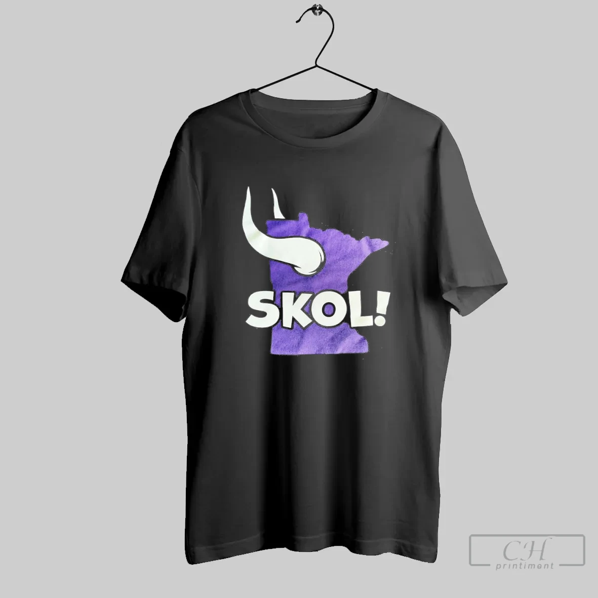 Minnesota Viking Football Skol Silhouette Retro Style T Shirt