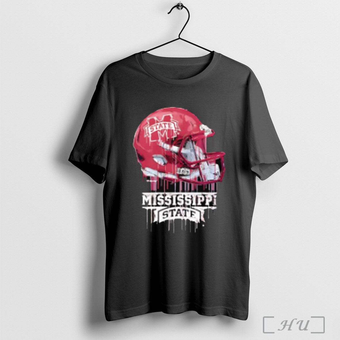 Mississippi State Bulldogs Dripping Football Helmet T Shirt