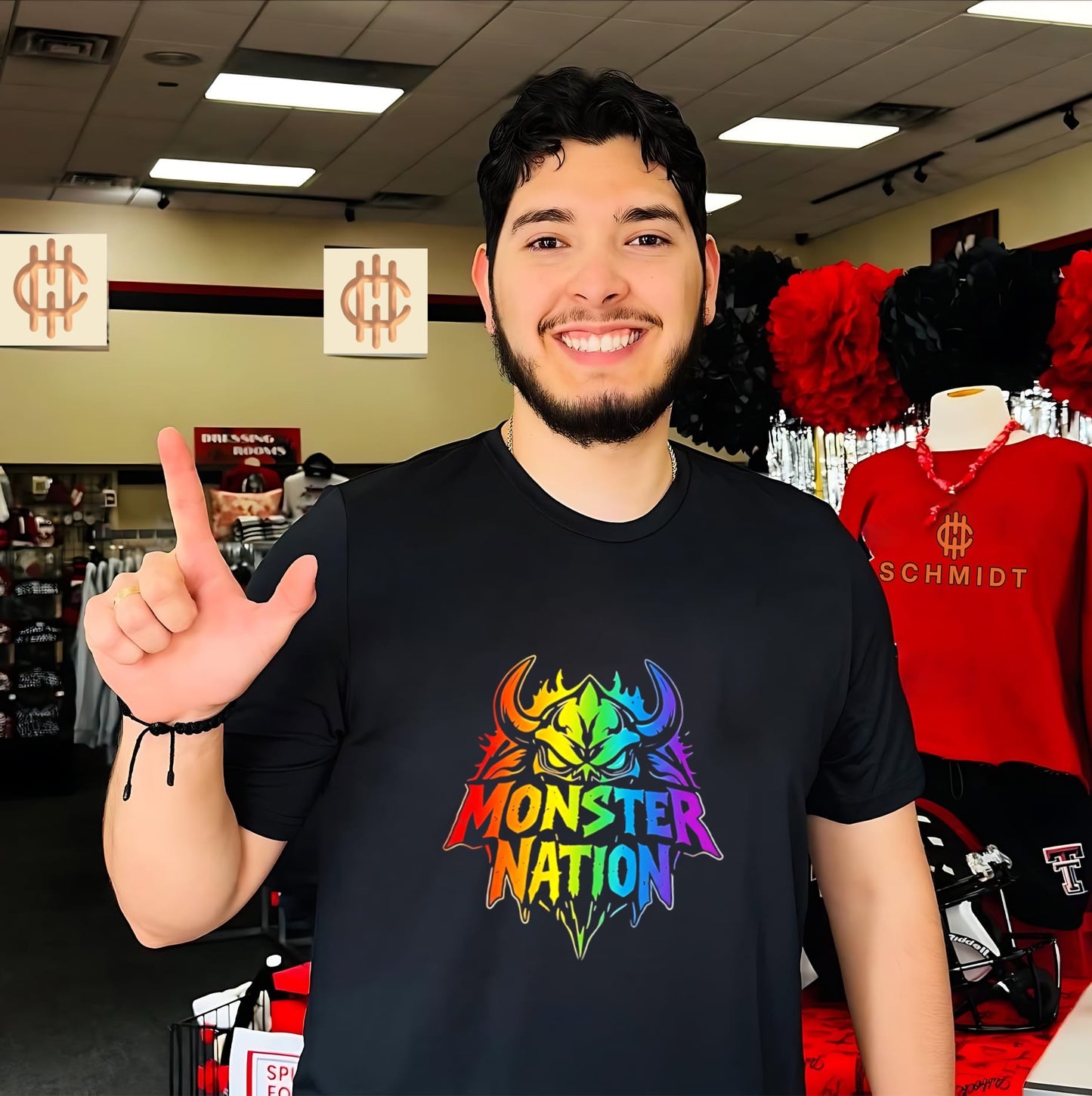 Monster Nation rainbow skull shirt