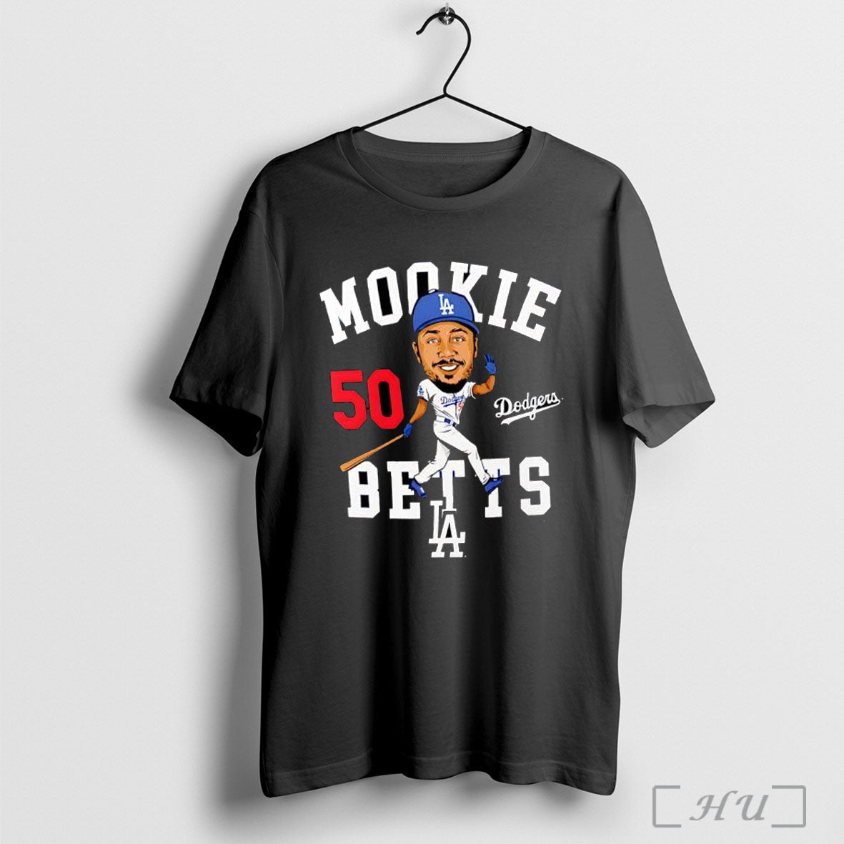 Mookie Betts Royal Los Angeles Dodgers Caricature Number 50 T Shirt