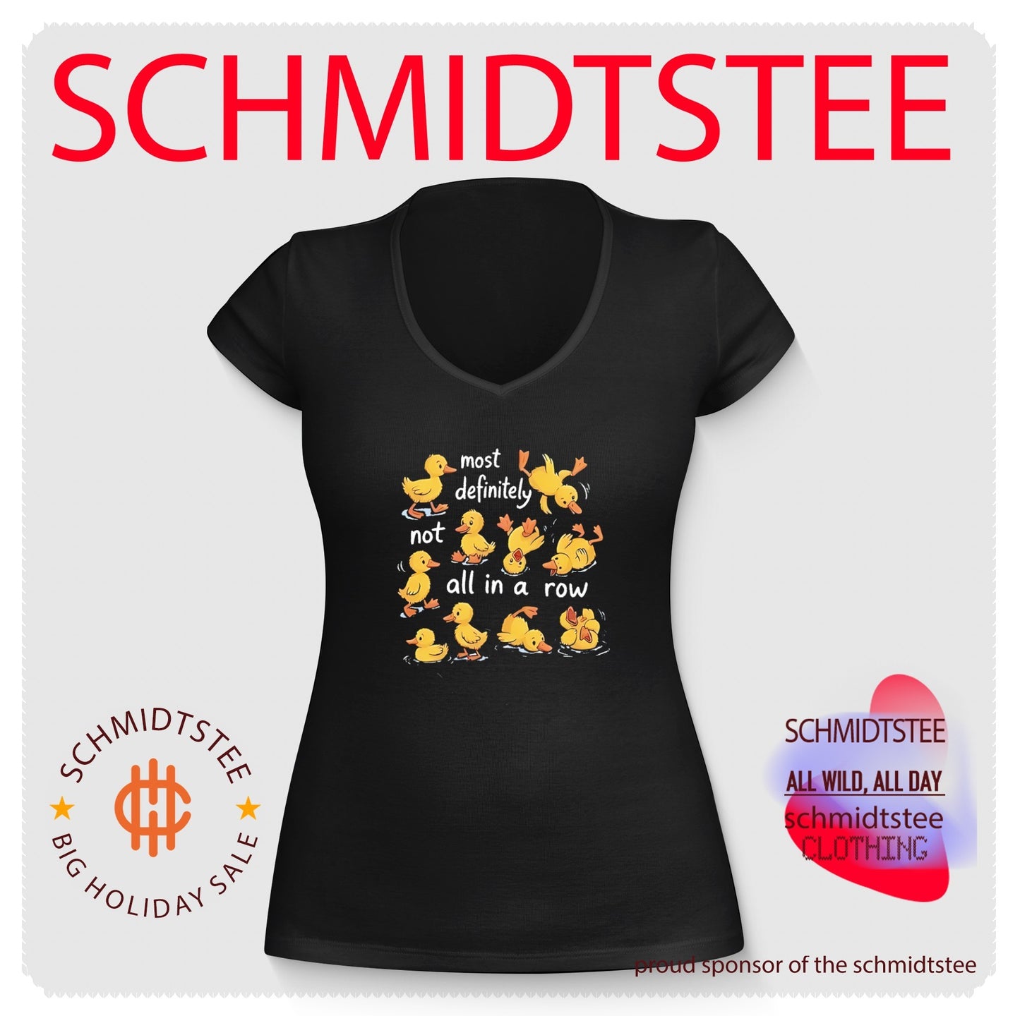Most definitely not all in a row cartoon duck shirt