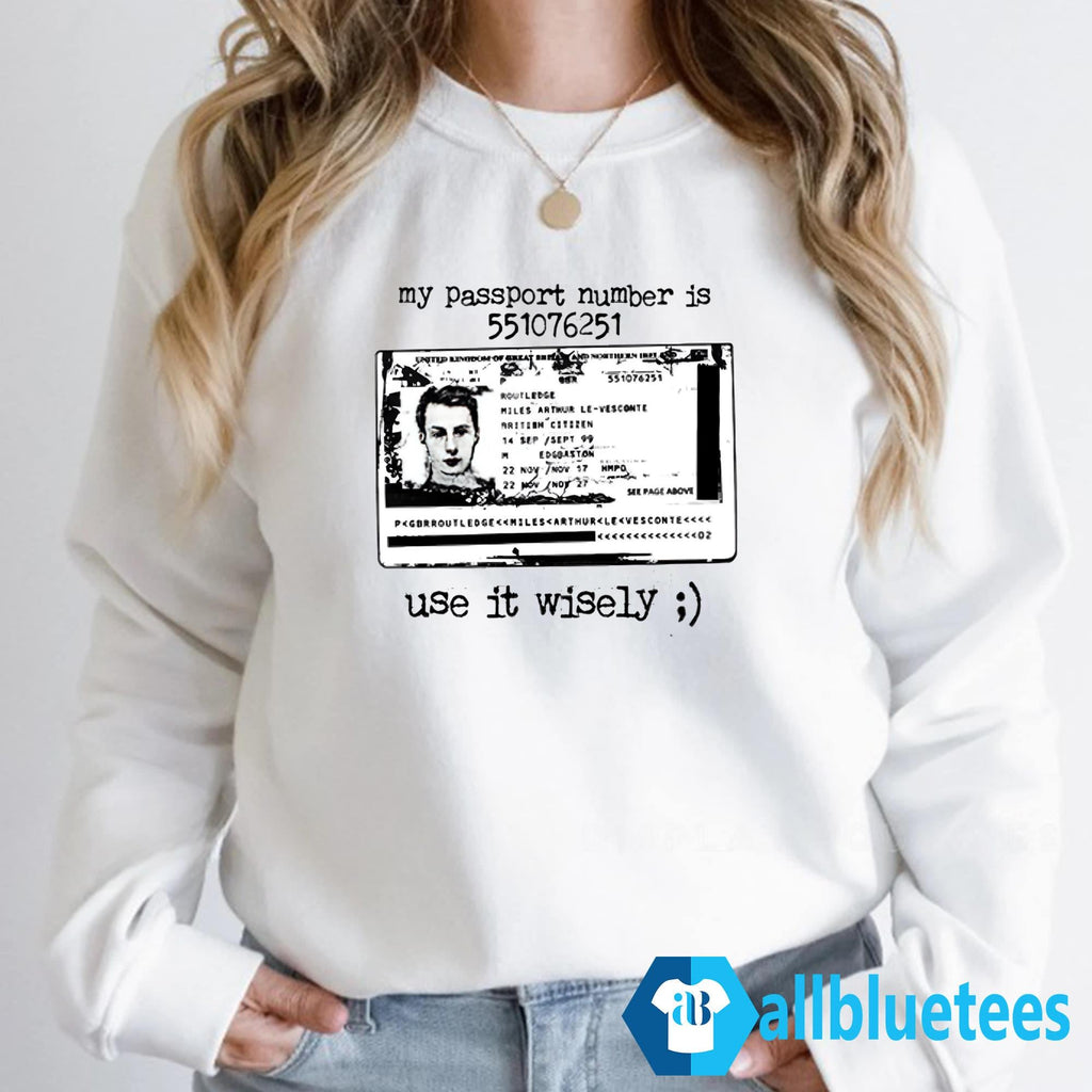 My Passport Number Is 551076251 Use It Wisely Shirt
