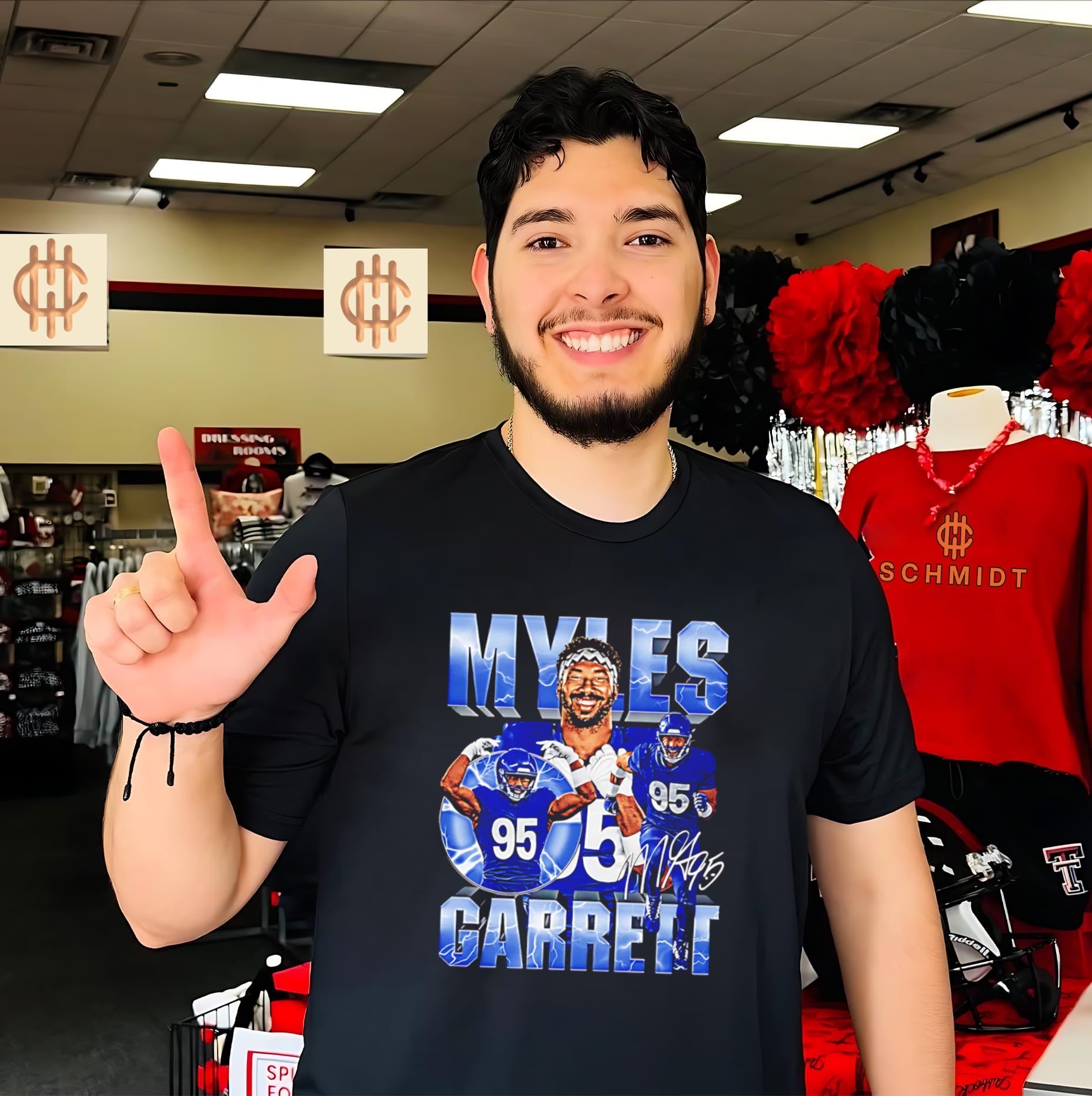 Myles Garrett Los Angeles Rams player collage signature shirt