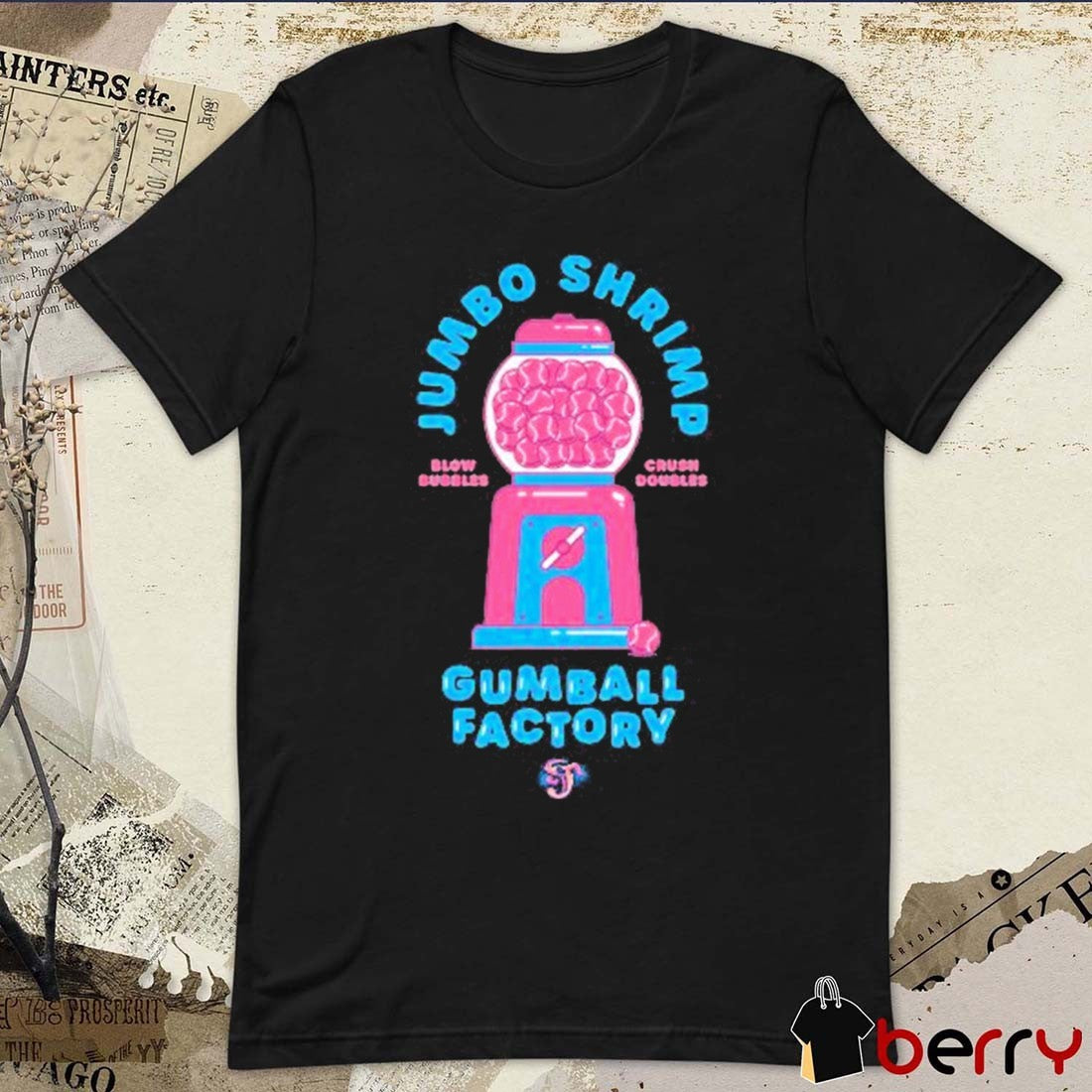 Jacksonville Jumbo MiLB Shrimp Baseballism Youth Gumball Factory t-shirt