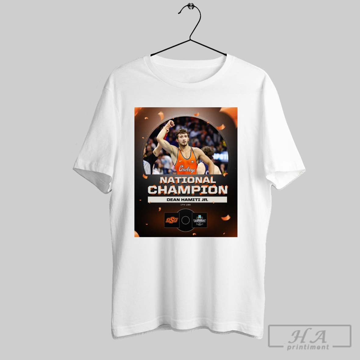 National Champion Dean Hamiti Jr 174 Lbs Osu Cowboy Wrestling Championship 2025 Poster