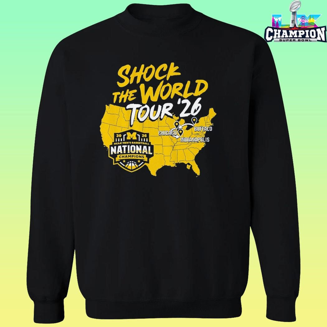 National Champions Shock The World Tour Michigan Mbb 2026 Shirt