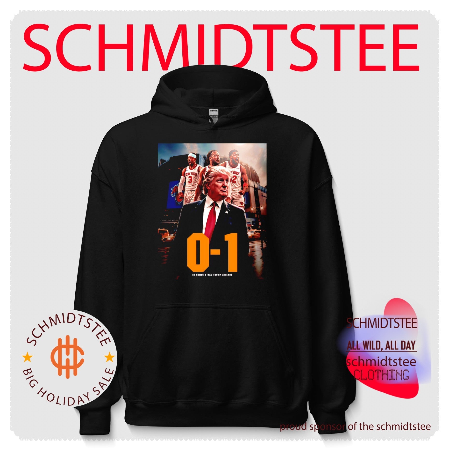 New York Knicks 0-1 in games Donald Trump attends shirt