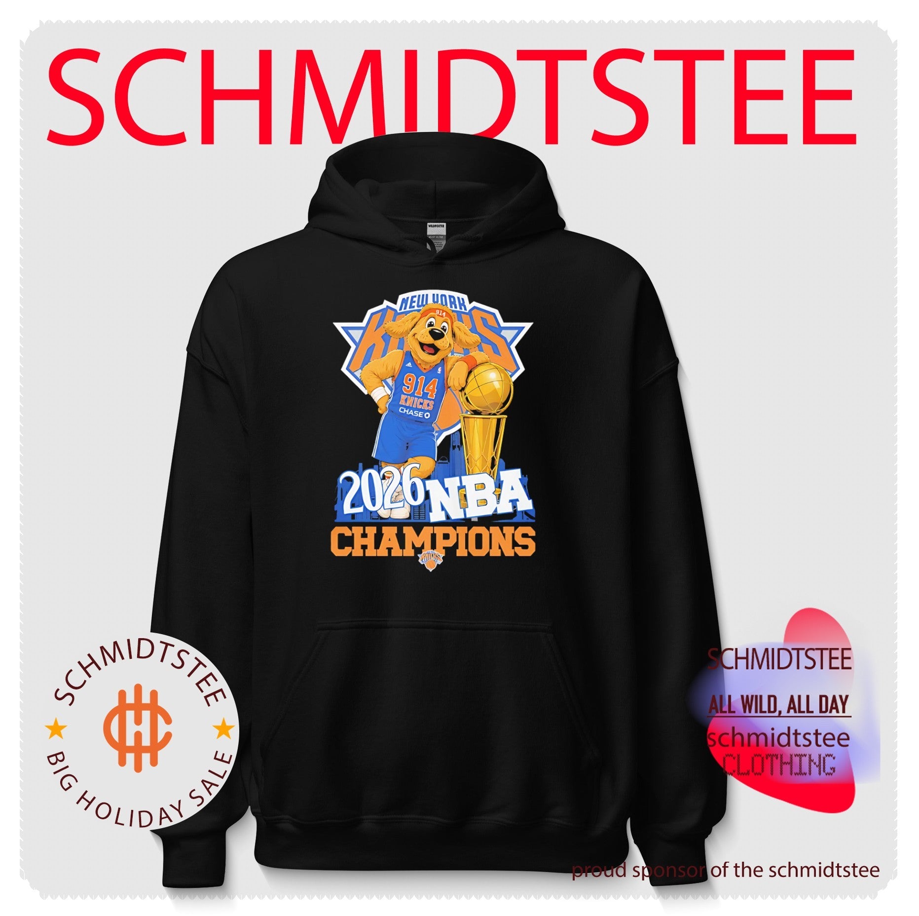 New York Knicks 2026 NBA Champions mascot team logo shirt