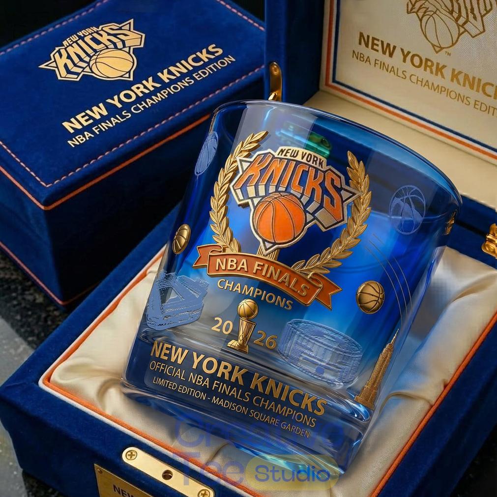 New York Knicks 2026 NBA Finals Champions Whiskey Glass