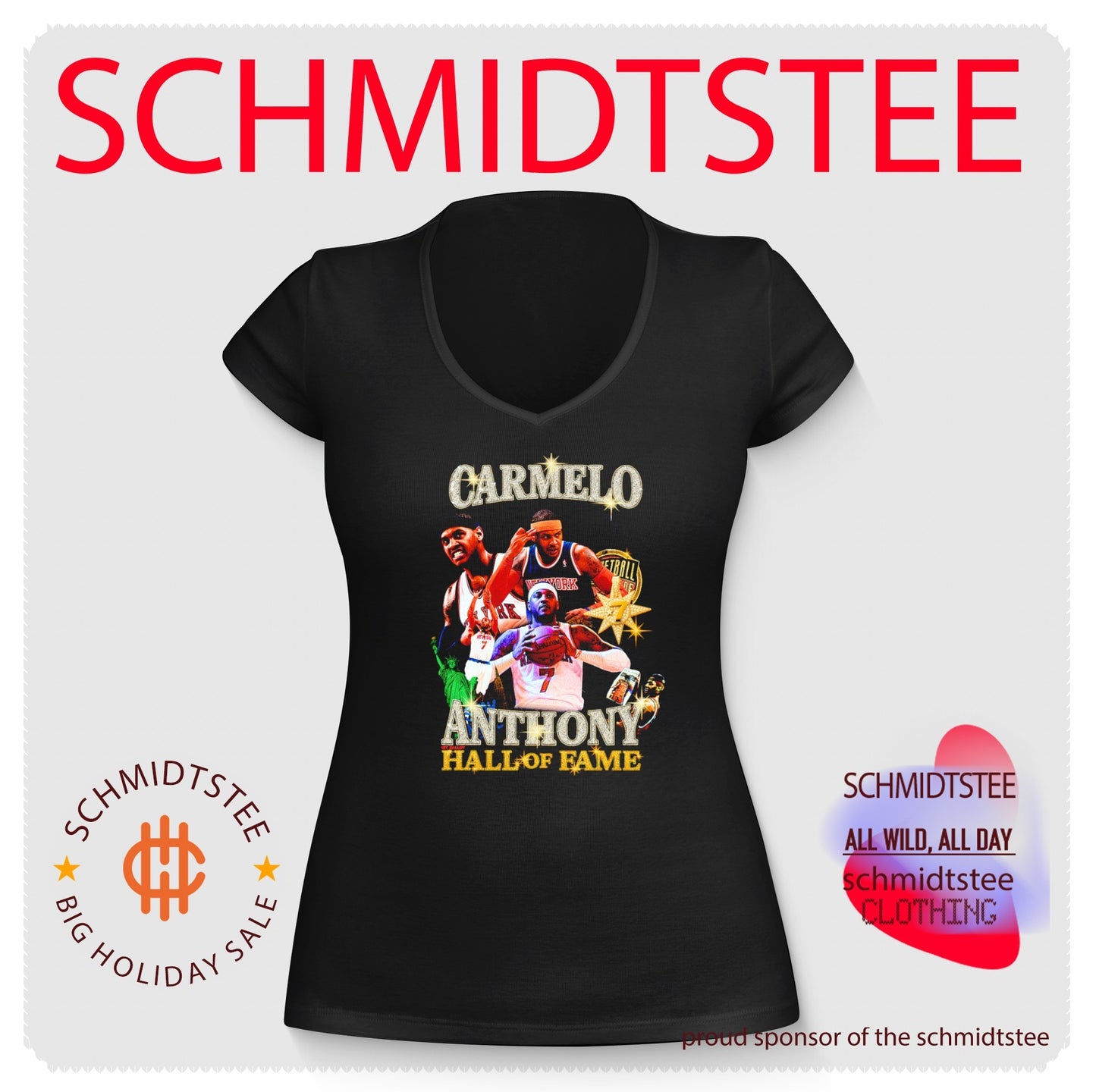 New York Knicks Carmelo Anthoney hall of fame bootleg style shirt