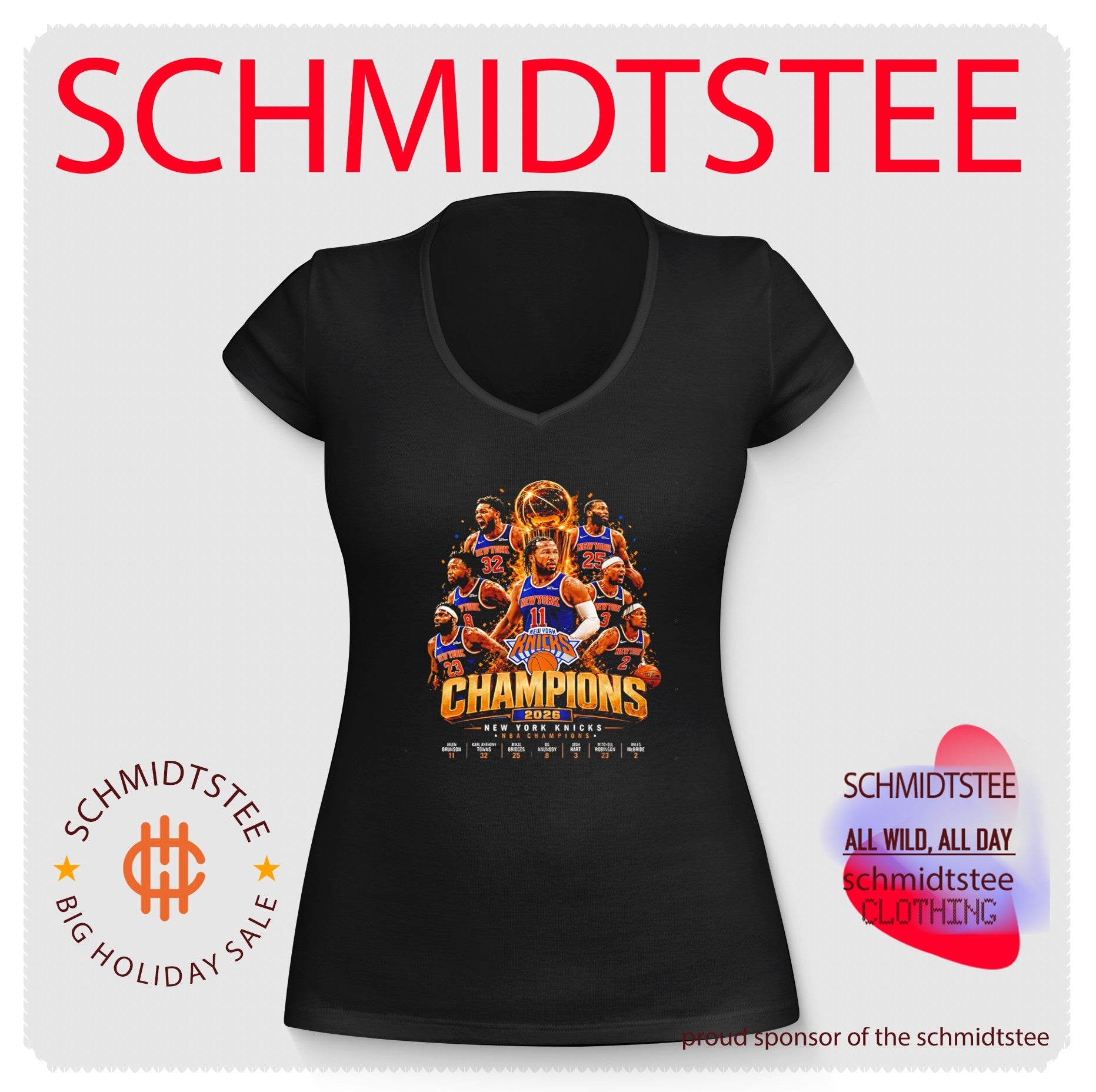 New York Knicks Champions 2026 team collage illustration shirt