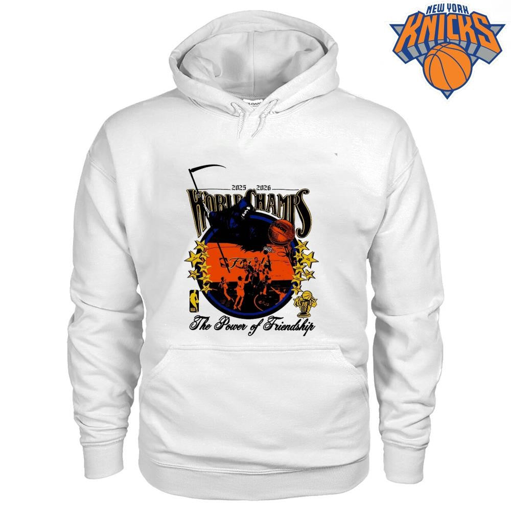 New York Knicks Champions NBA 2026 Grim Reaper The Power of Friendship World Champs Shirt