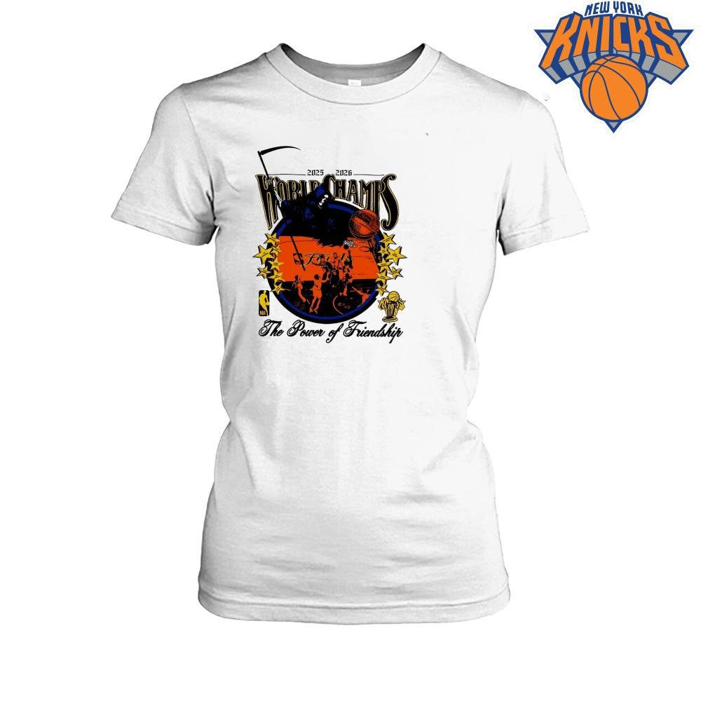 New York Knicks Champions NBA 2026 Grim Reaper The Power of Friendship World Champs Shirt
