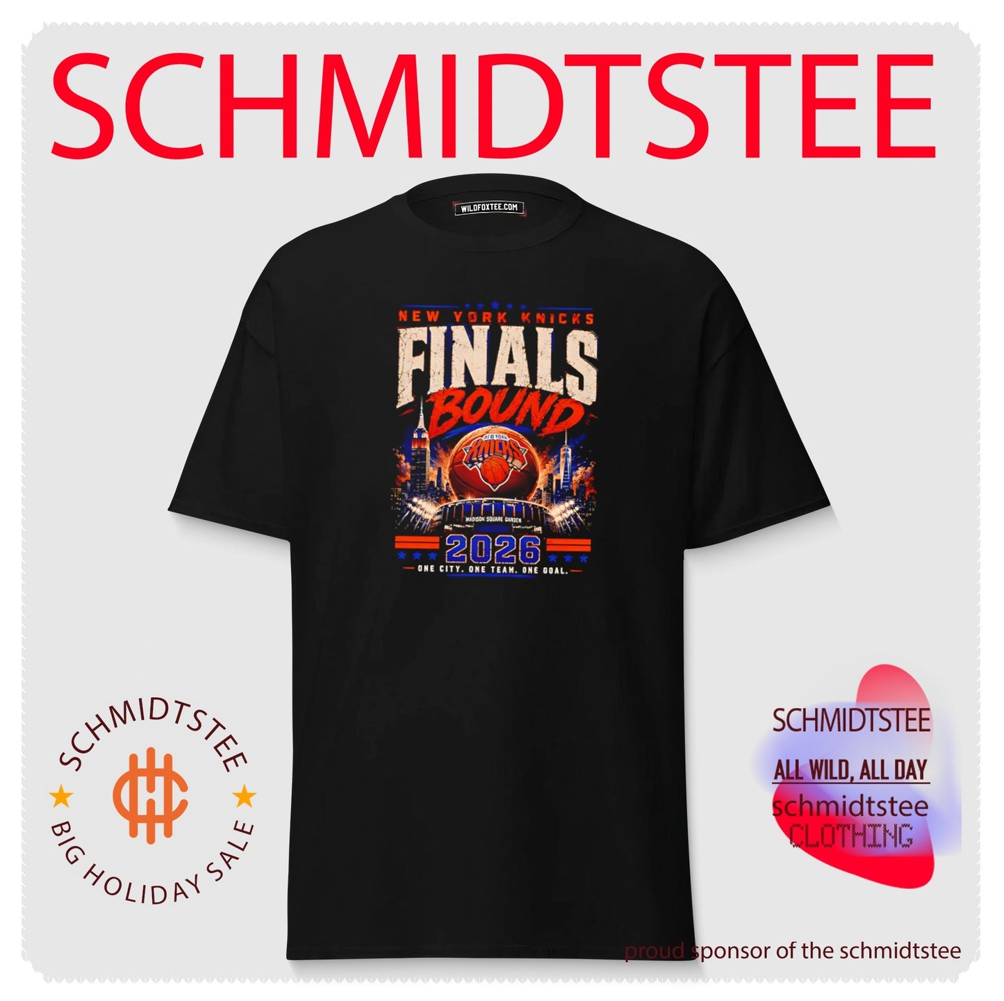 New York Knicks Finals Bound 2026 Madison Square Garden background shirt