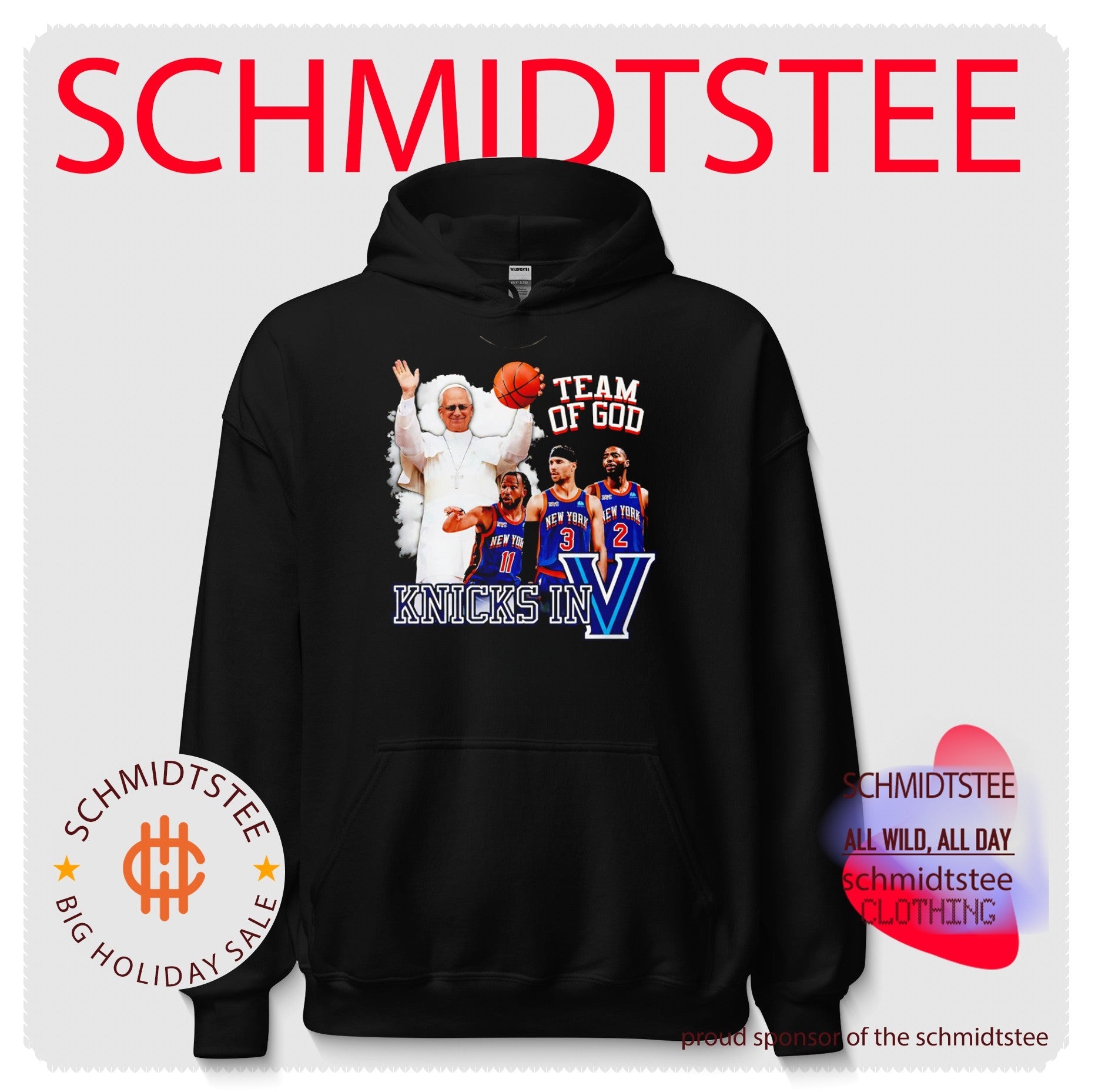 New York Knicks In Five Team Of God Pope Leo XIV Knicks in V Villanova Wildcats hirt