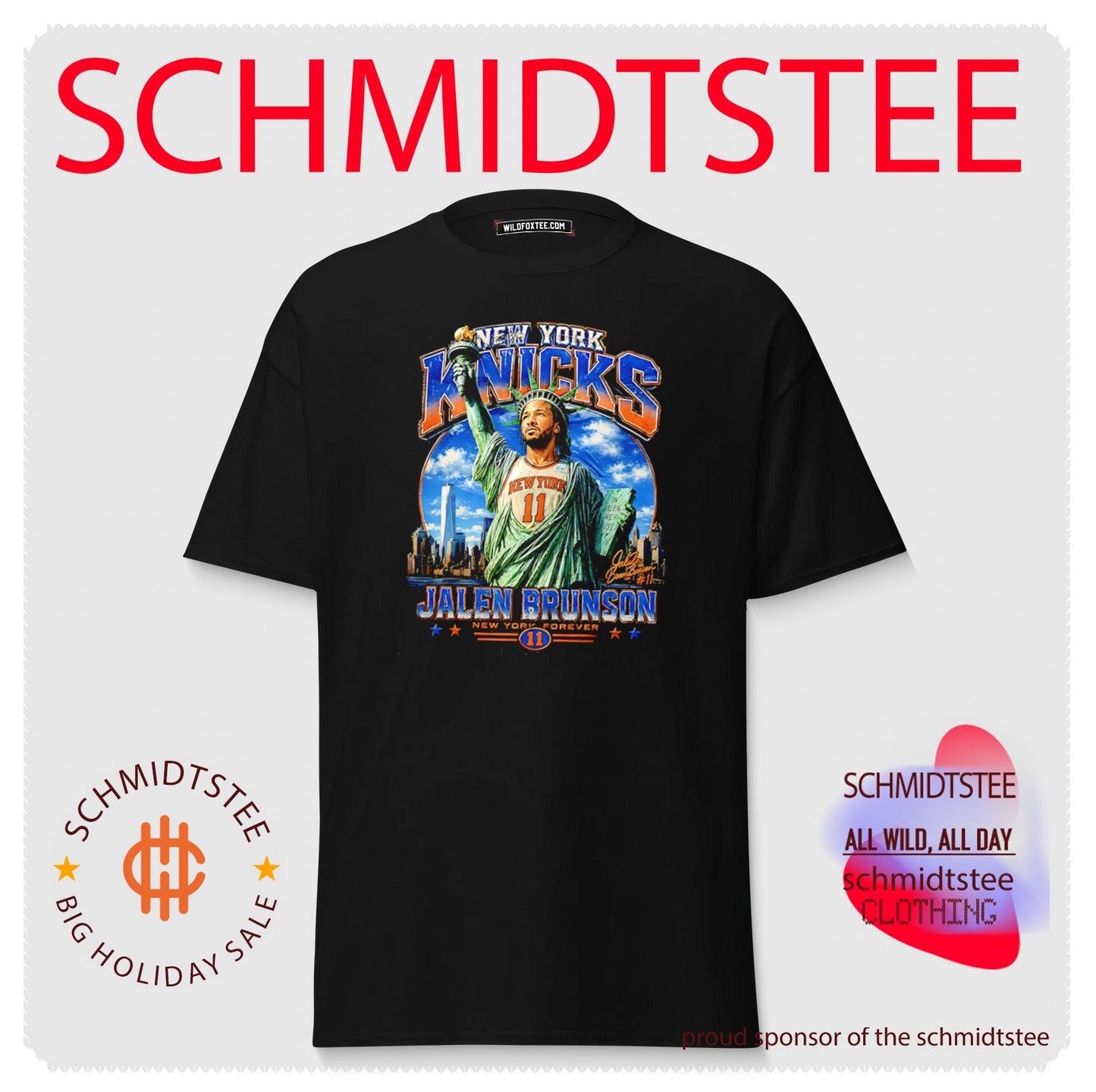 New York Knicks Jalen Brunson as Statue of Liberty graphic shirt