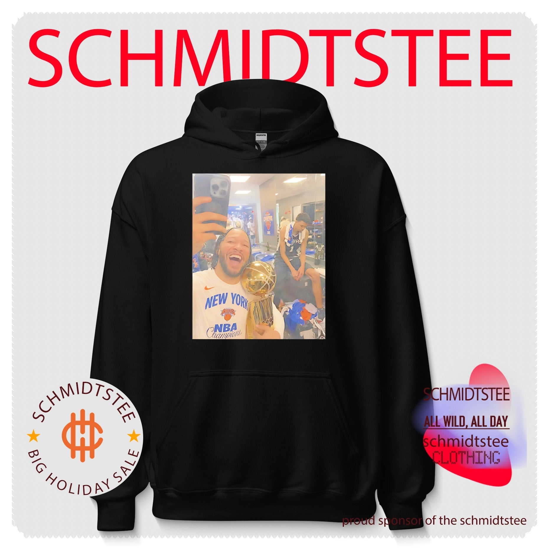 New York Knicks Jalen Brunson celebrating championship win funny selfie shirt