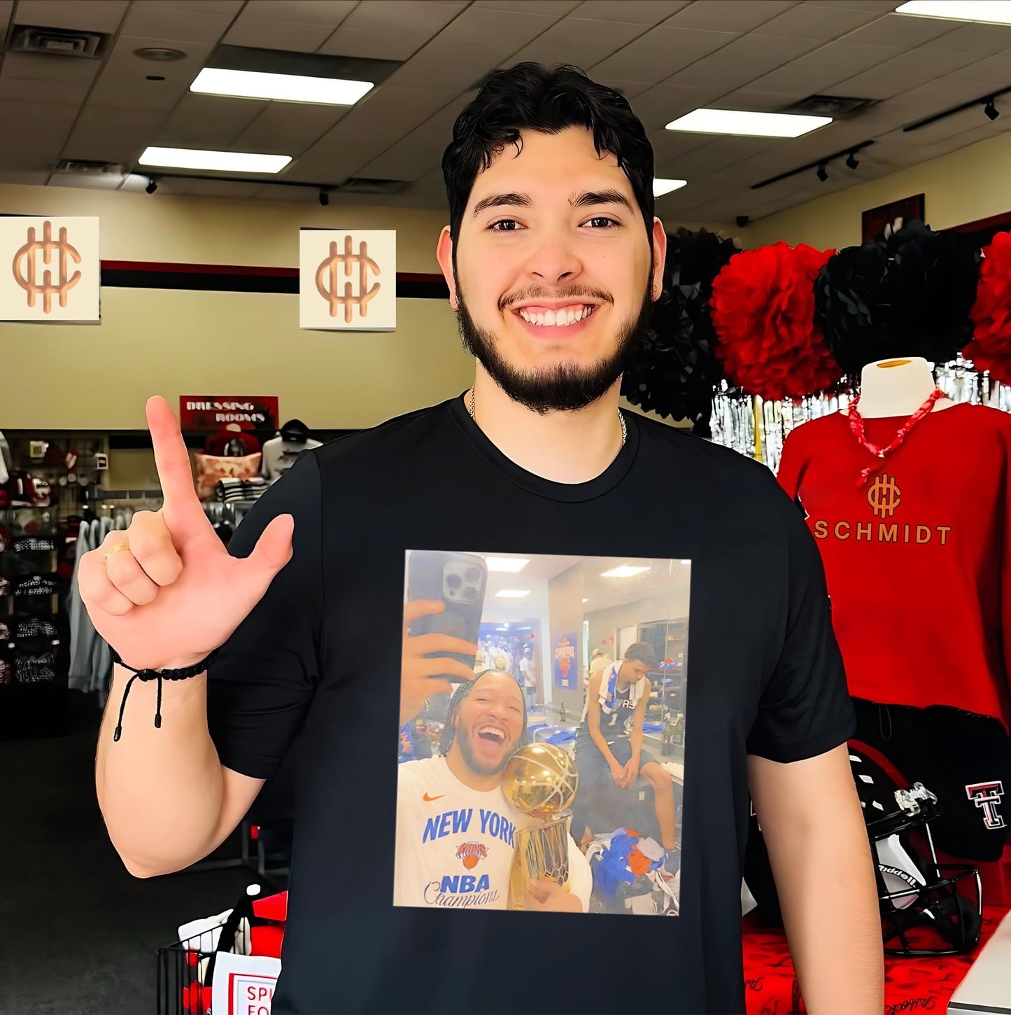 New York Knicks Jalen Brunson celebrating championship win funny selfie shirt