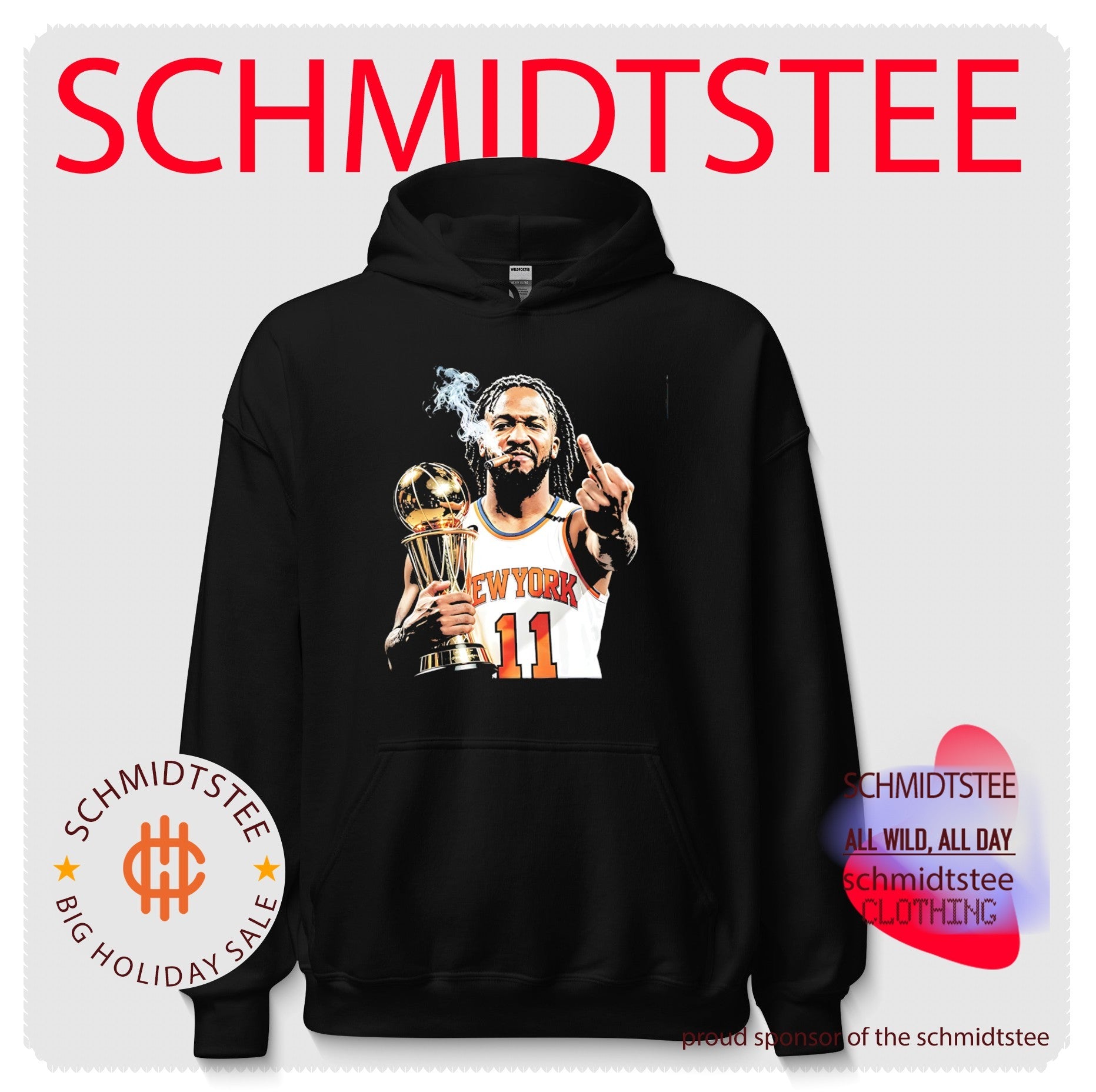 New York Knicks Jalen Brunson holding trophy middle finger vintage shirt