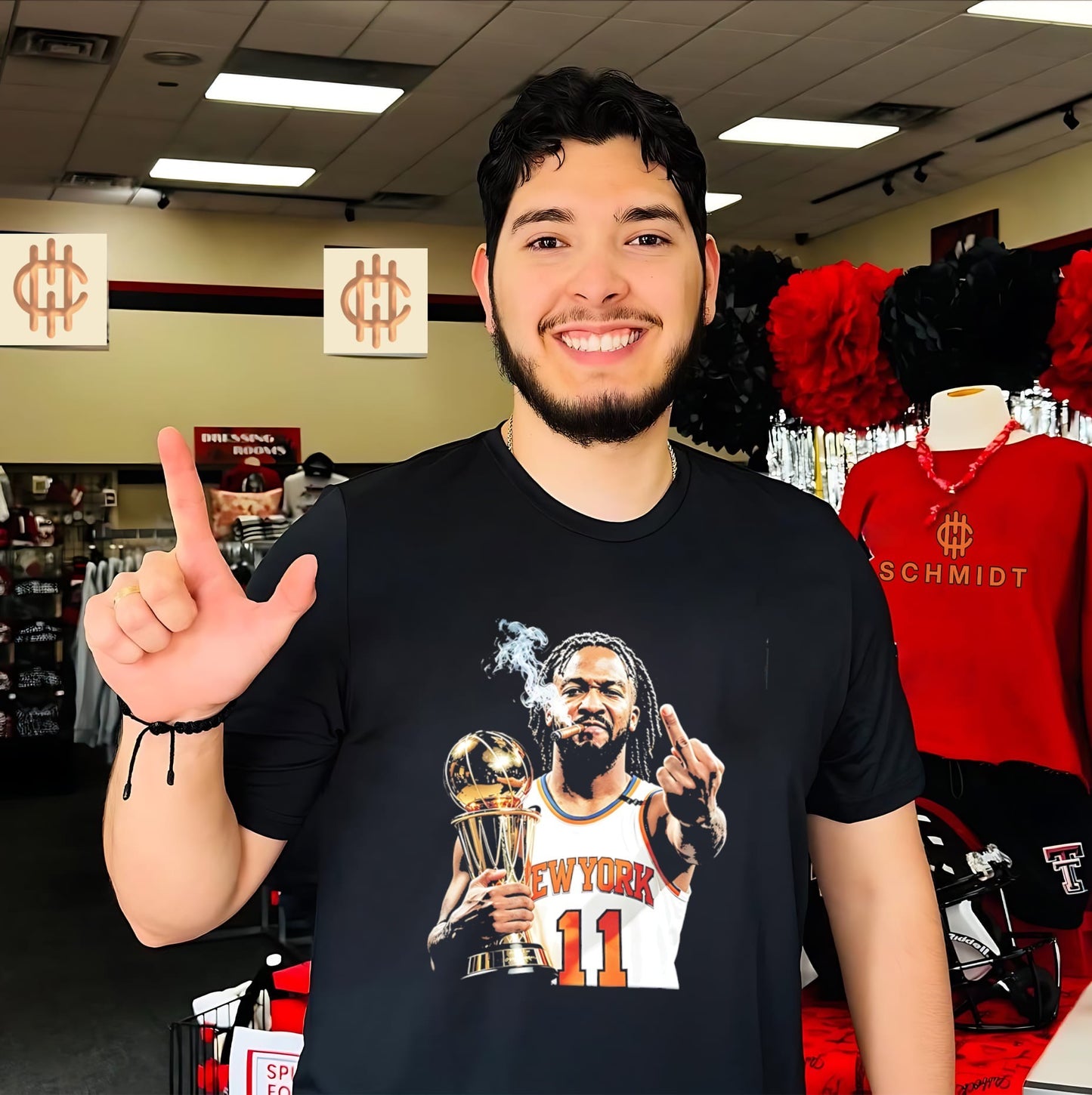 New York Knicks Jalen Brunson holding trophy middle finger vintage shirt