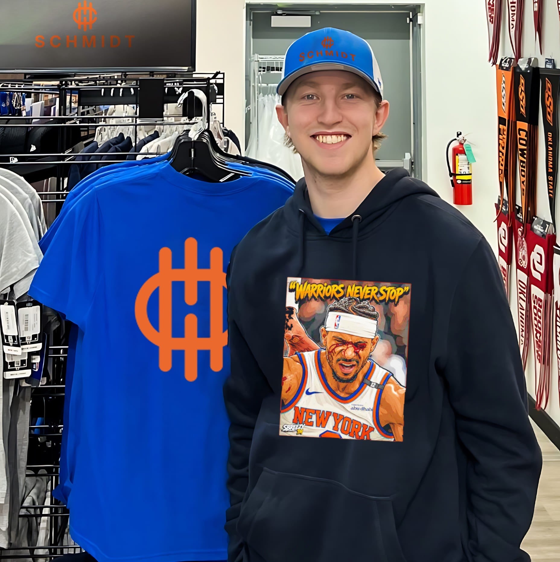 New York Knicks Josh Hart bleeding face warriors never stop shirt
