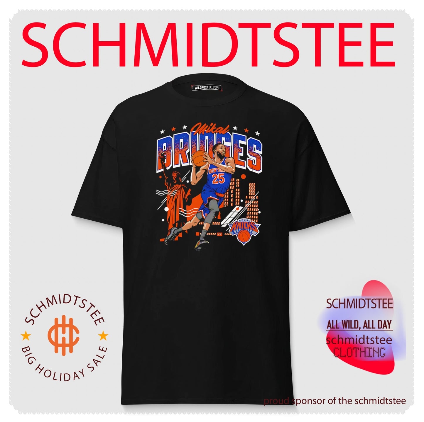 New York Knicks Mikal Bridges illustration shirt