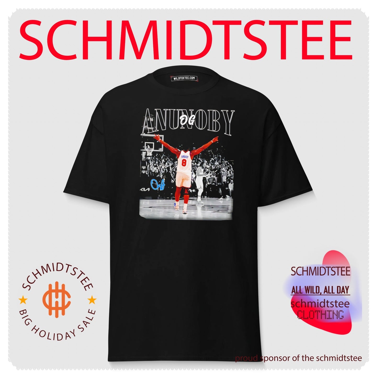 New York Knicks OG Anunoby highlighted posing shirt