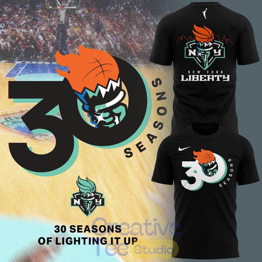 New York Liberty Shop “30 Season of Lighting Up” T-Shirt
