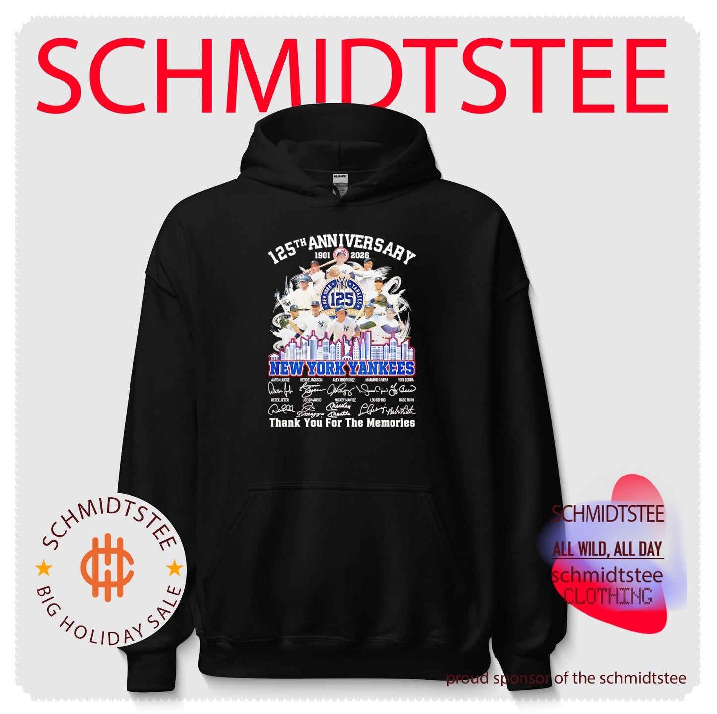 New York Yankees 125th Anniversary 1901 2026 thank you for the memories skyline shirt
