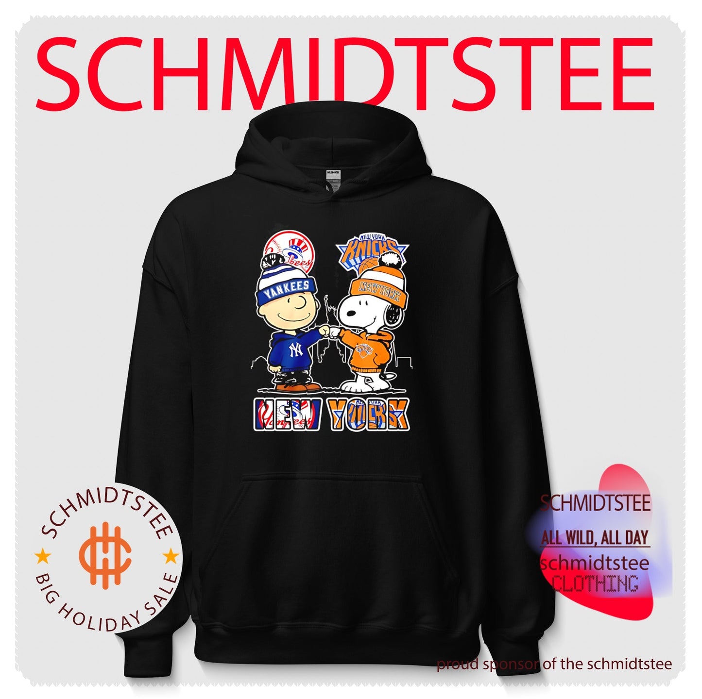 New York Yankees and New York Knicks Charlie Brown and Snoopy shirt