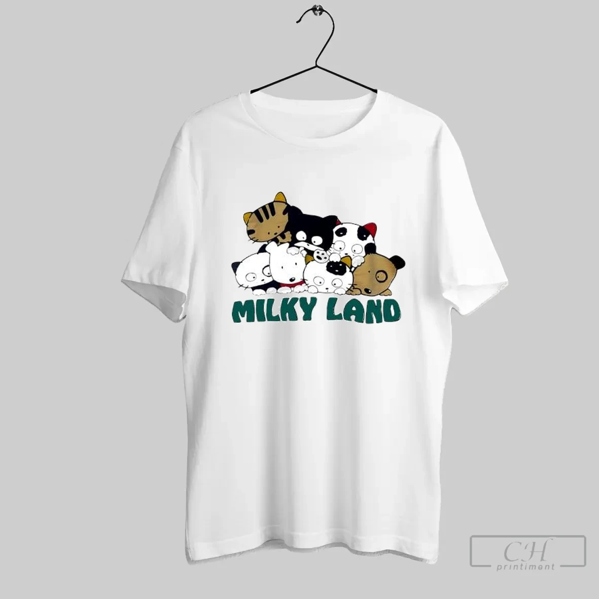 Nice Milky Land Cat And Dog Group T Shirt