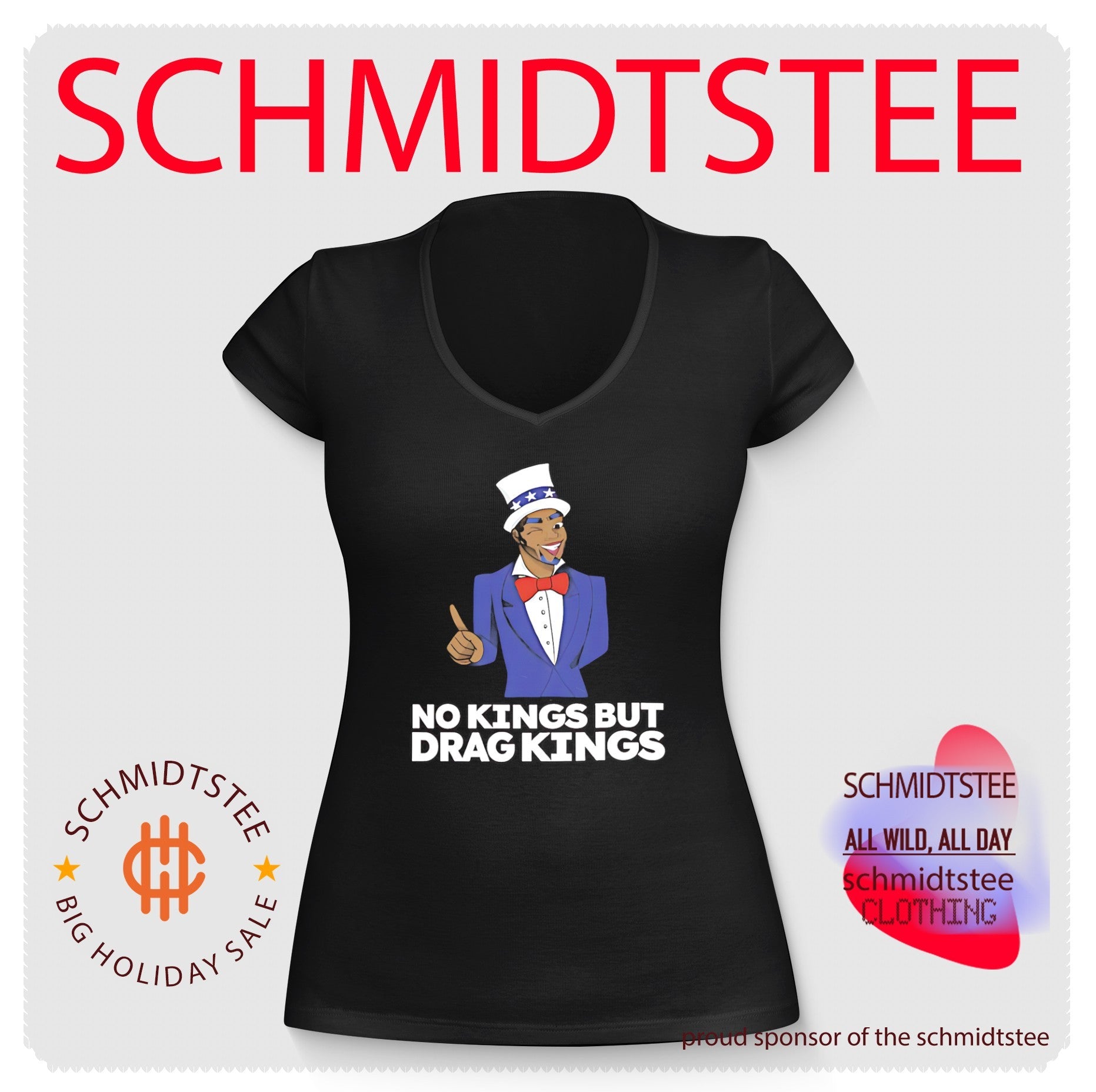 No kings but drag kings with Black Uncle Sam character shirt