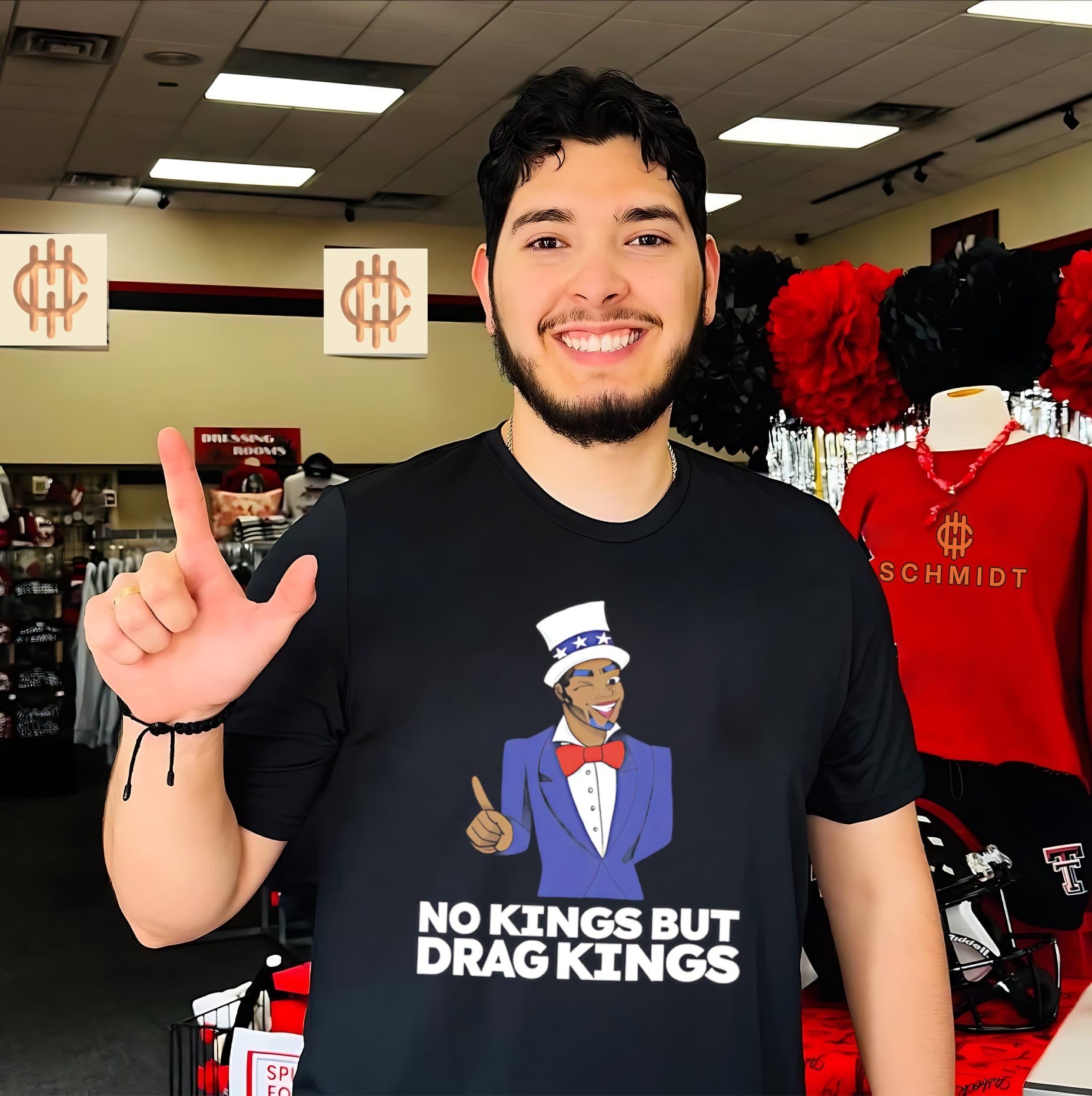 No kings but drag kings with Black Uncle Sam character shirt
