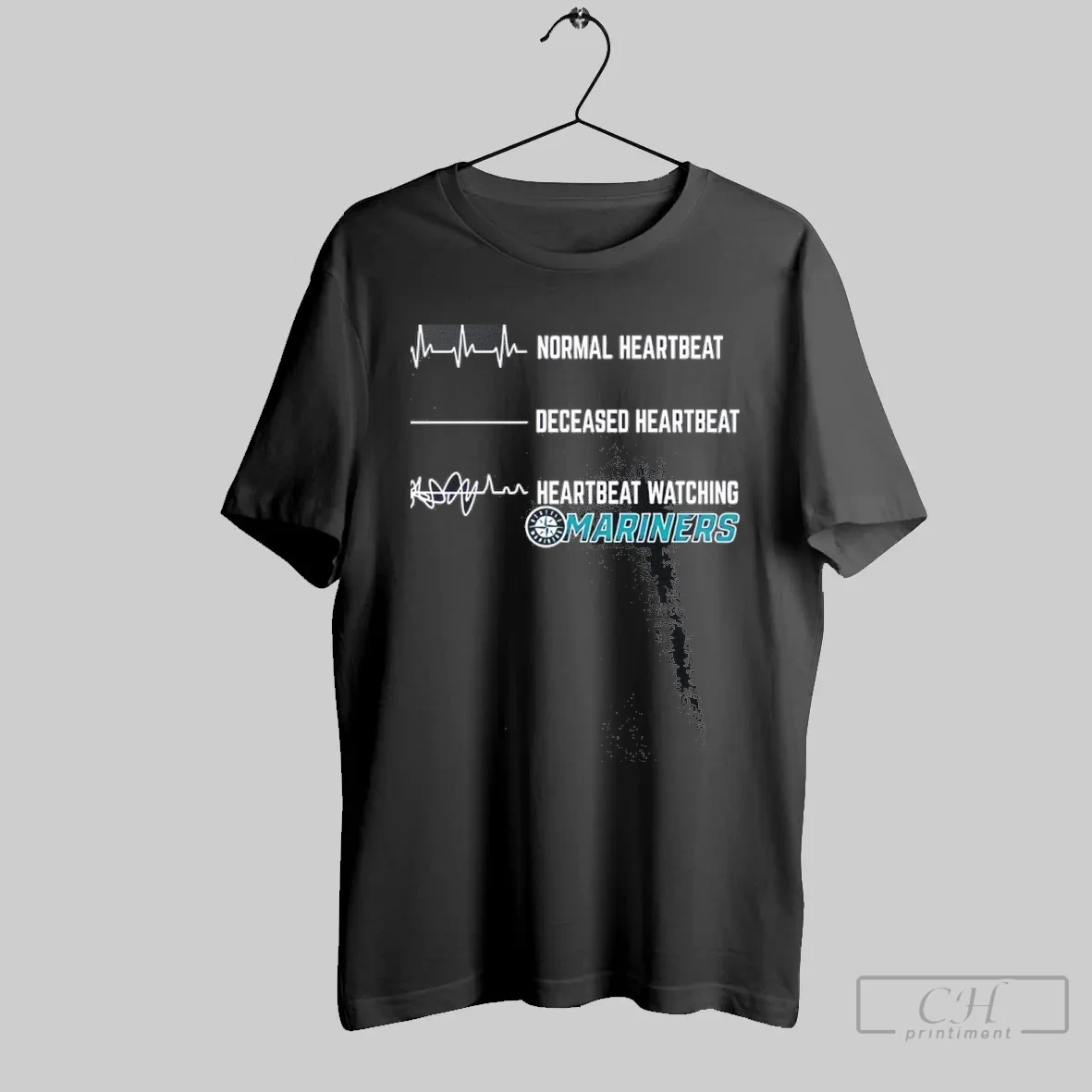 Normal Heartbeat Deceased Heartbeat Heartbeat Watching Mariners Classic Mens T Shirt