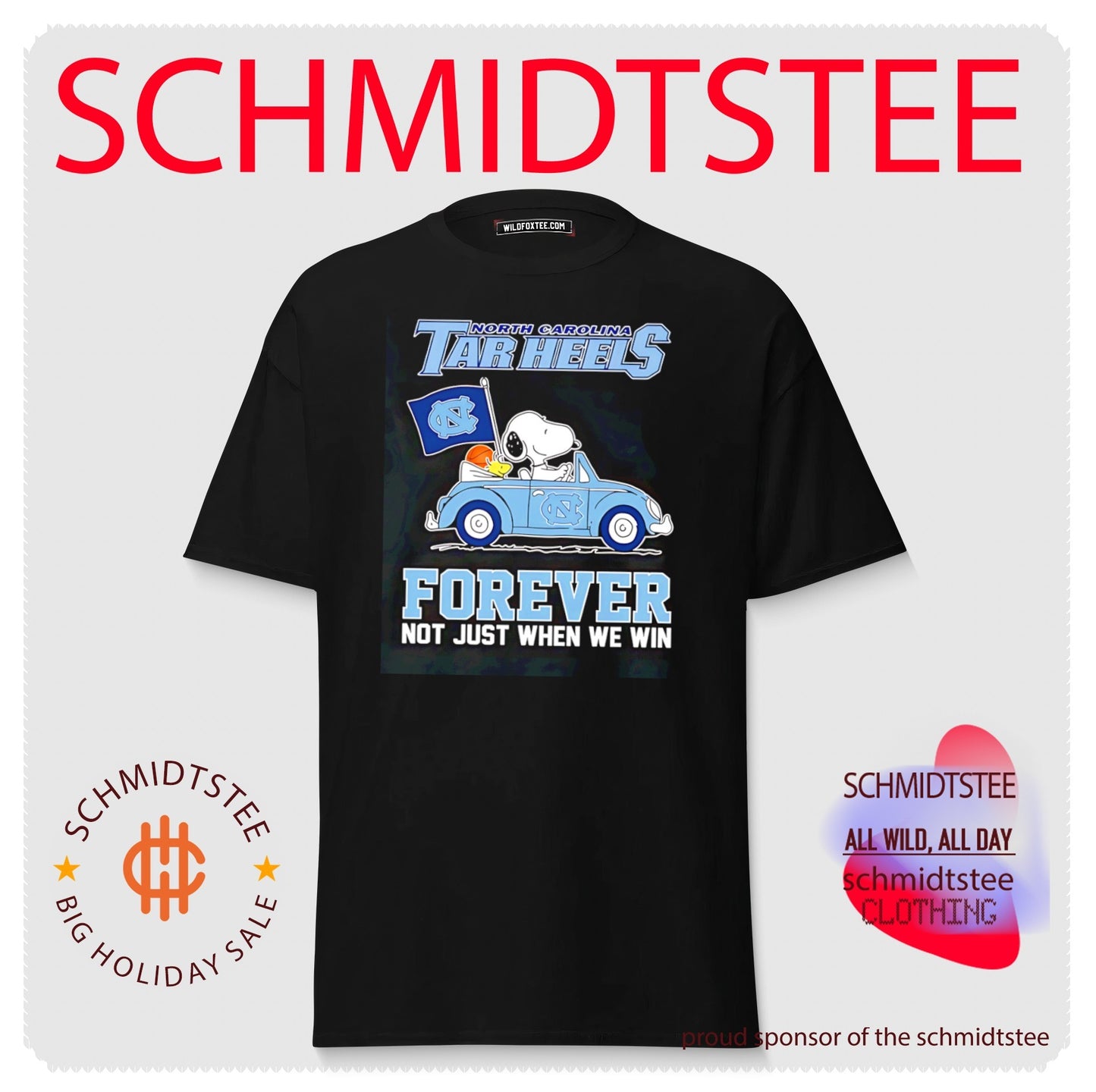 North Carolina Tar Heels forever not just when we win graphic shirt