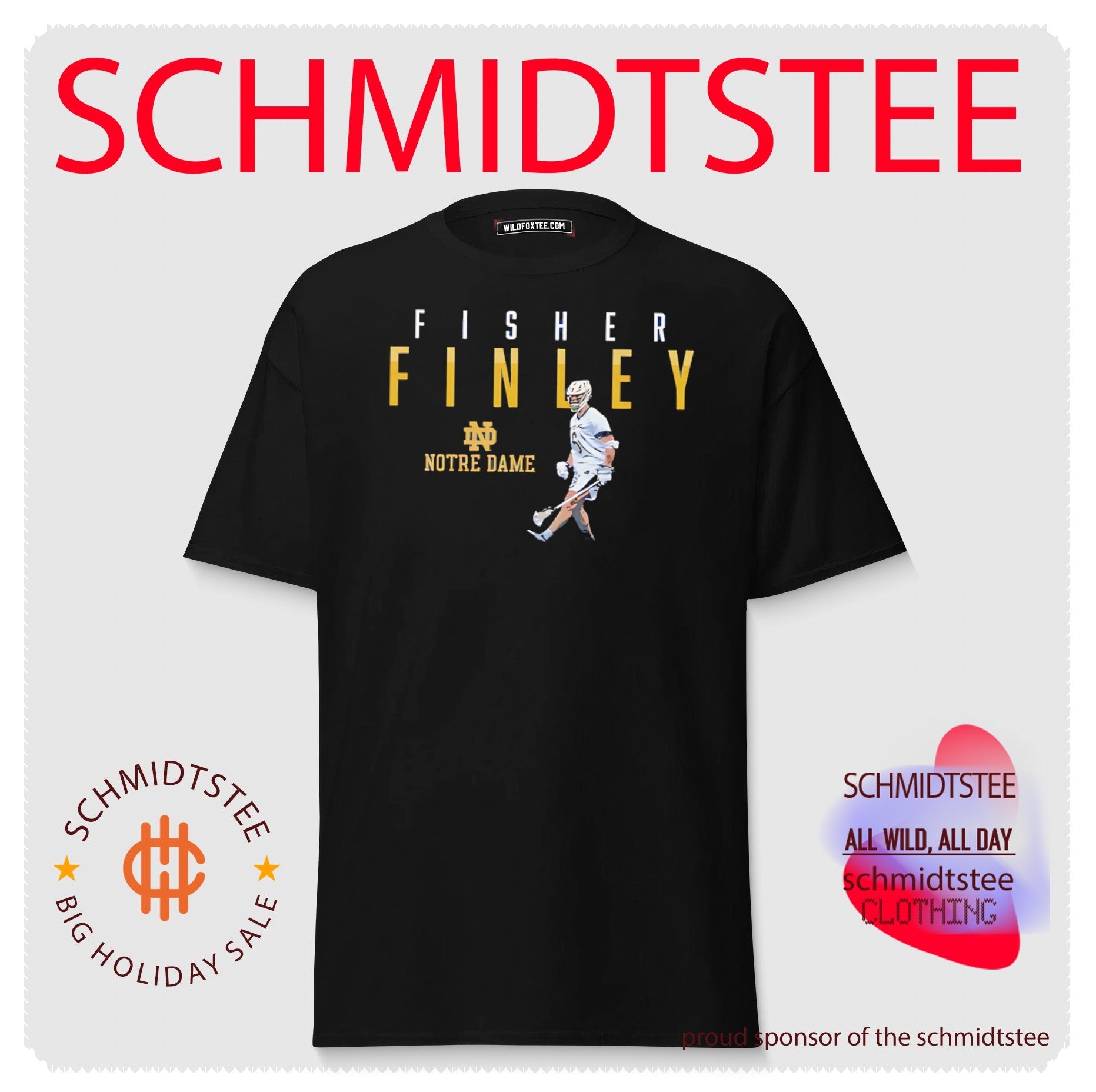 Notre Dame lacrosse Fisher Finley walking vintage shirt