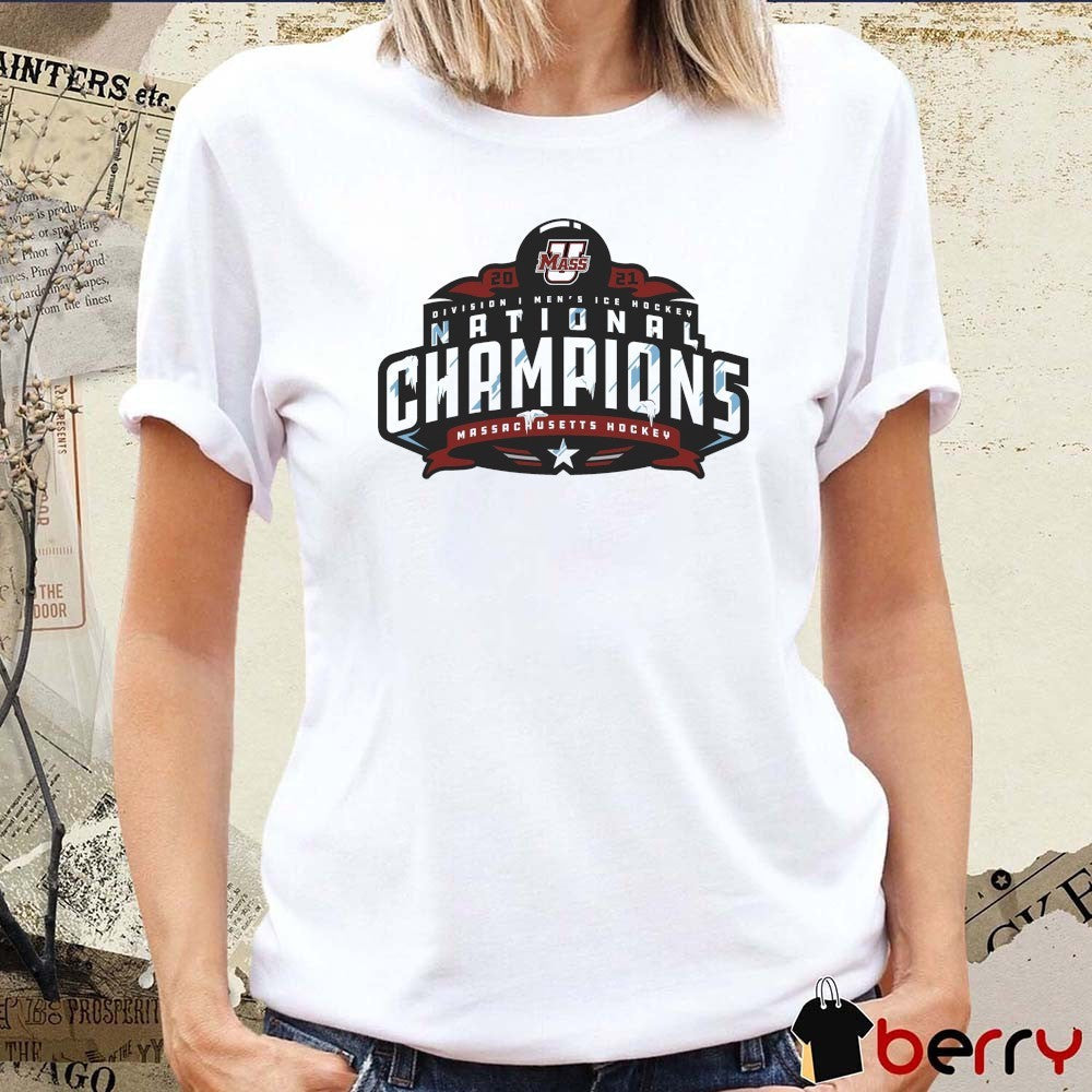 2021 UMass Massachusetts Hockey Division I Men’s Ice Hockey National Champions Logo t-shirt