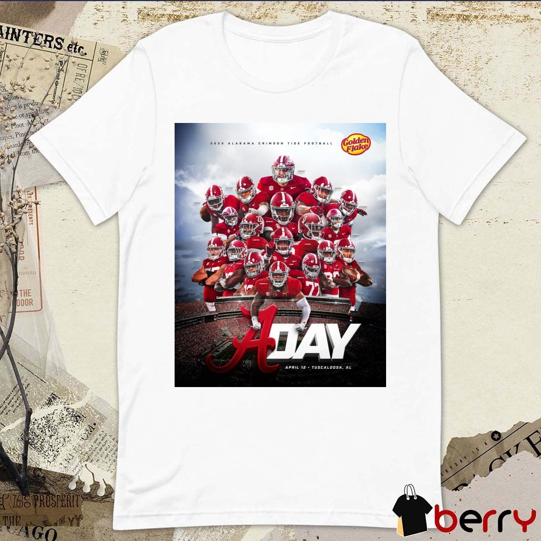2025 Alabama Crimson Tide football Golden Flake A-Day April 12 2025 Tuscaloosa AL Poster t-shirt