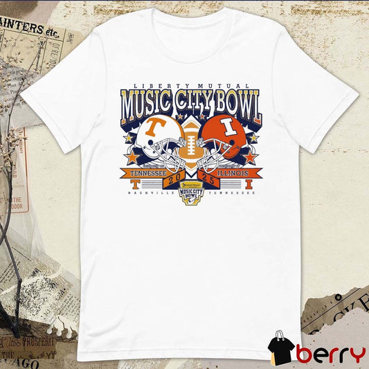 2025 Liberty Mutual Music City Bowl Tennessee Volunteers Vs Illinois Fighting Illini Nashville TN Helmets t-shirt